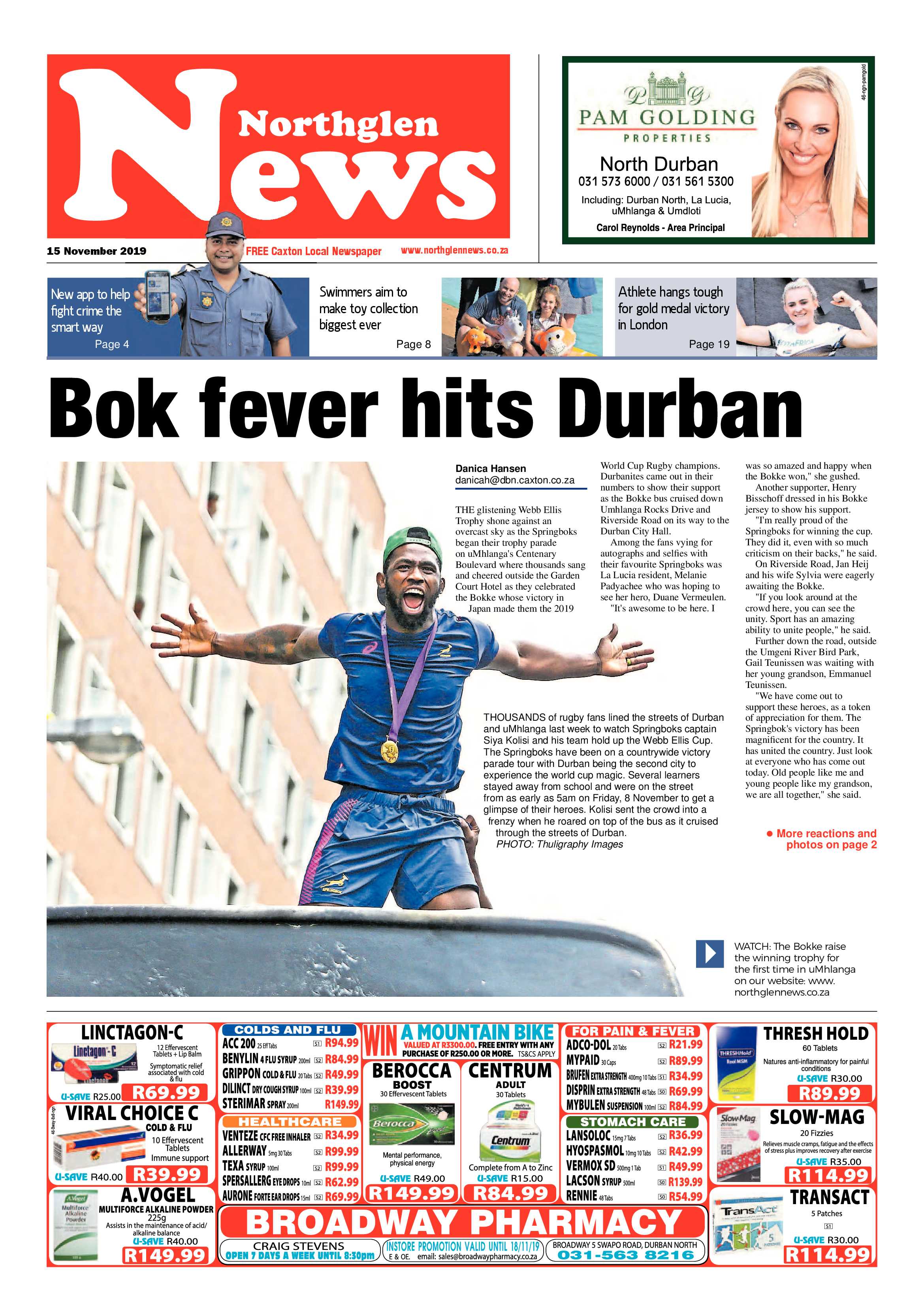Northglen News 15 November 2019 page 1