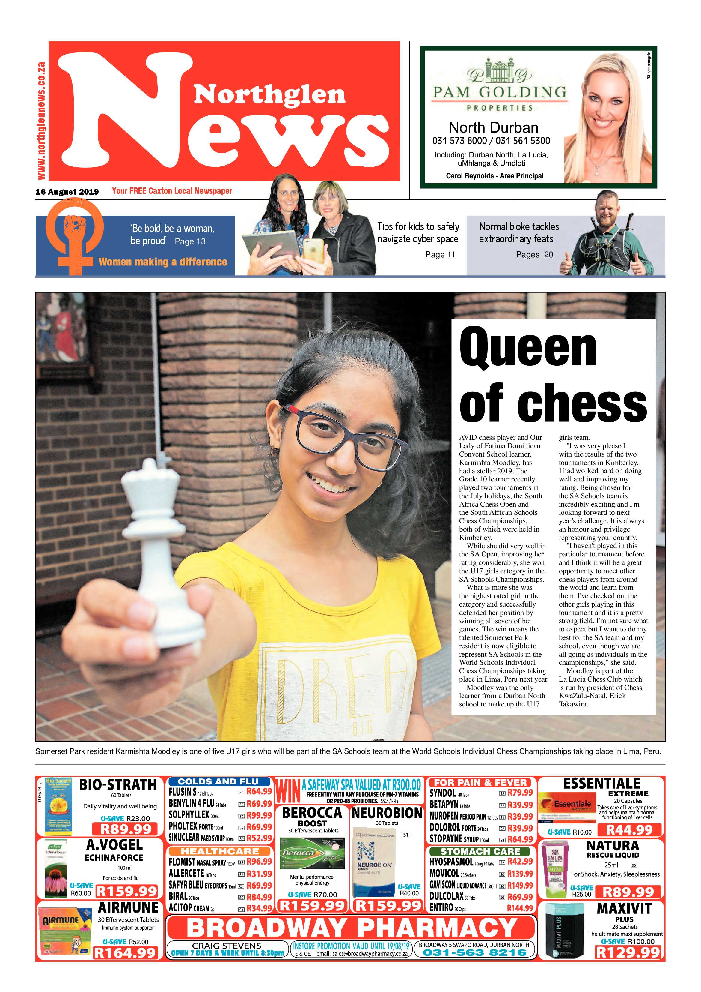 Northglen News 16 August 2019 page 1