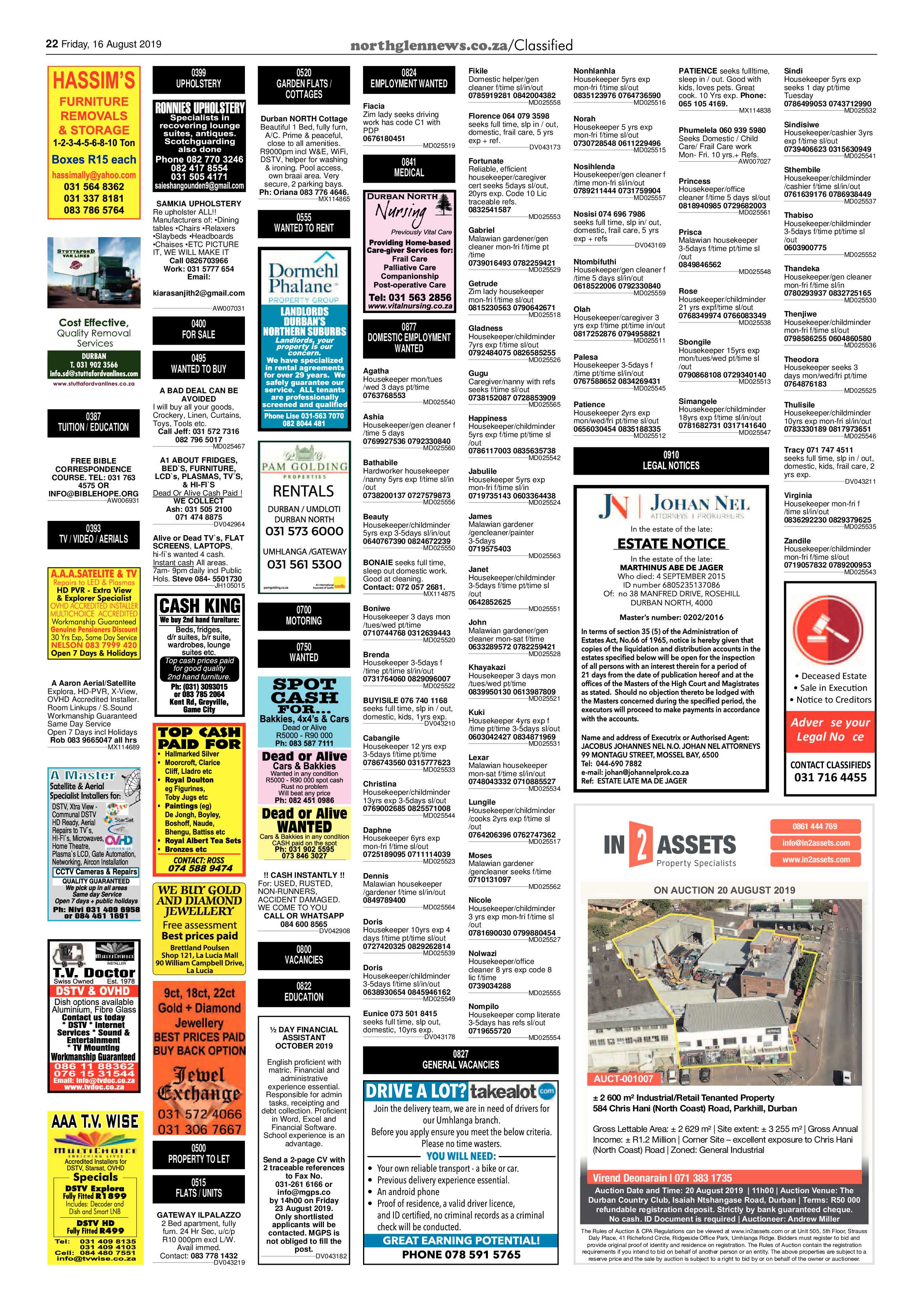Northglen News 16 August 2019 page 22