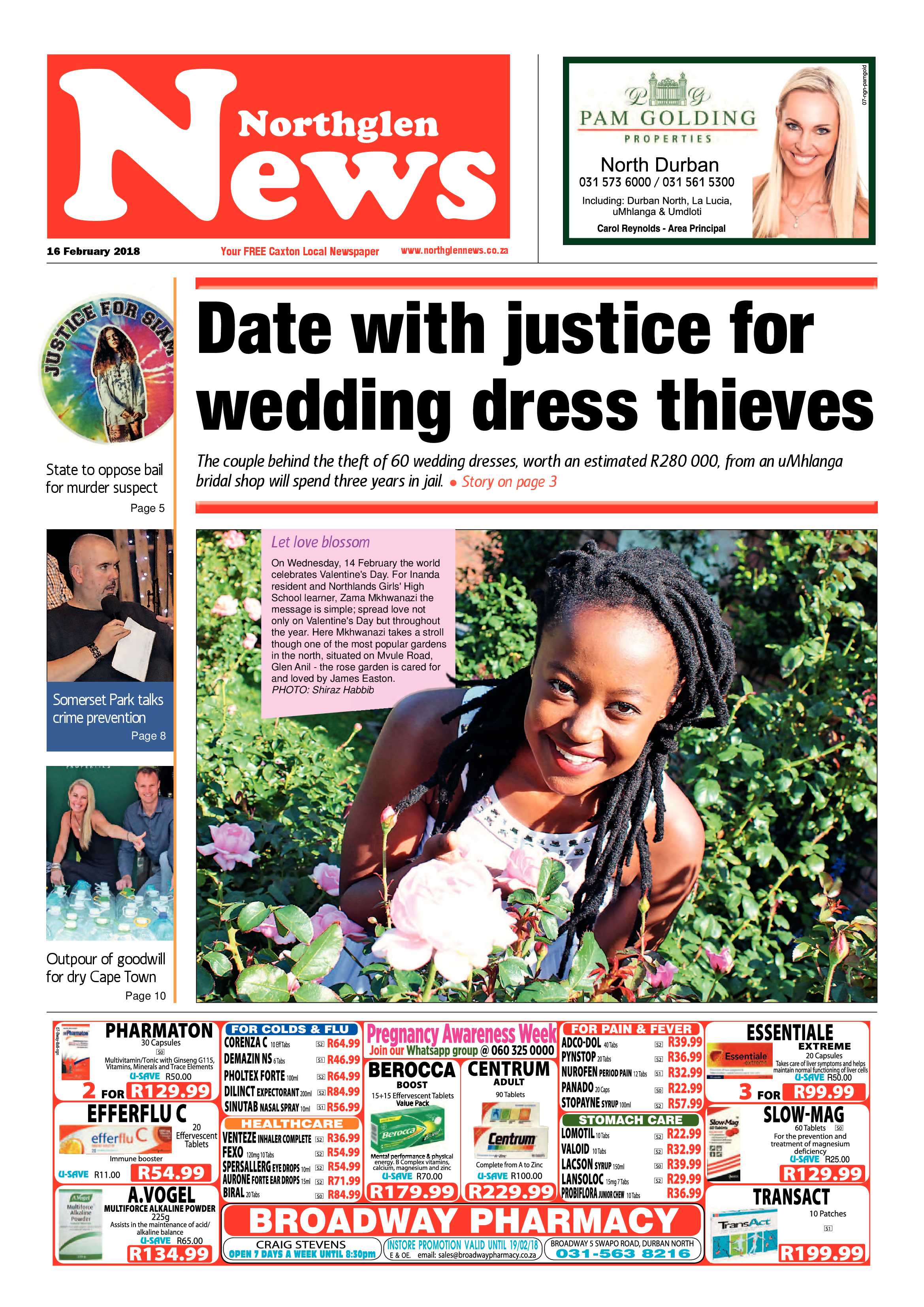 Northglen News 16 February 2018 page 1