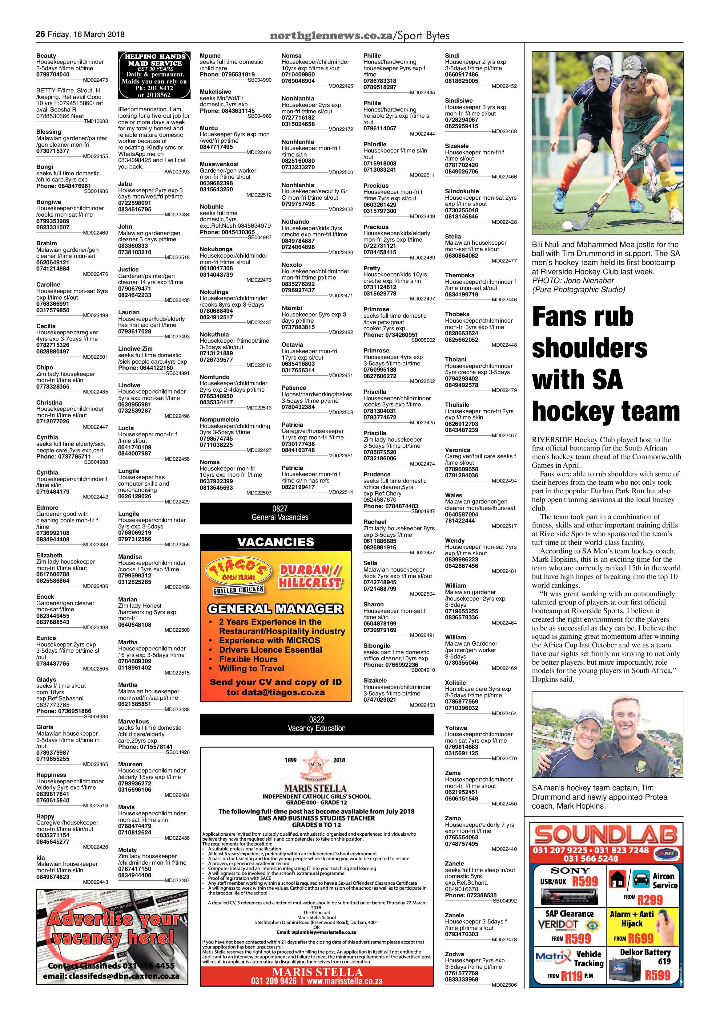 Northglen News 16 March 2018 page 26