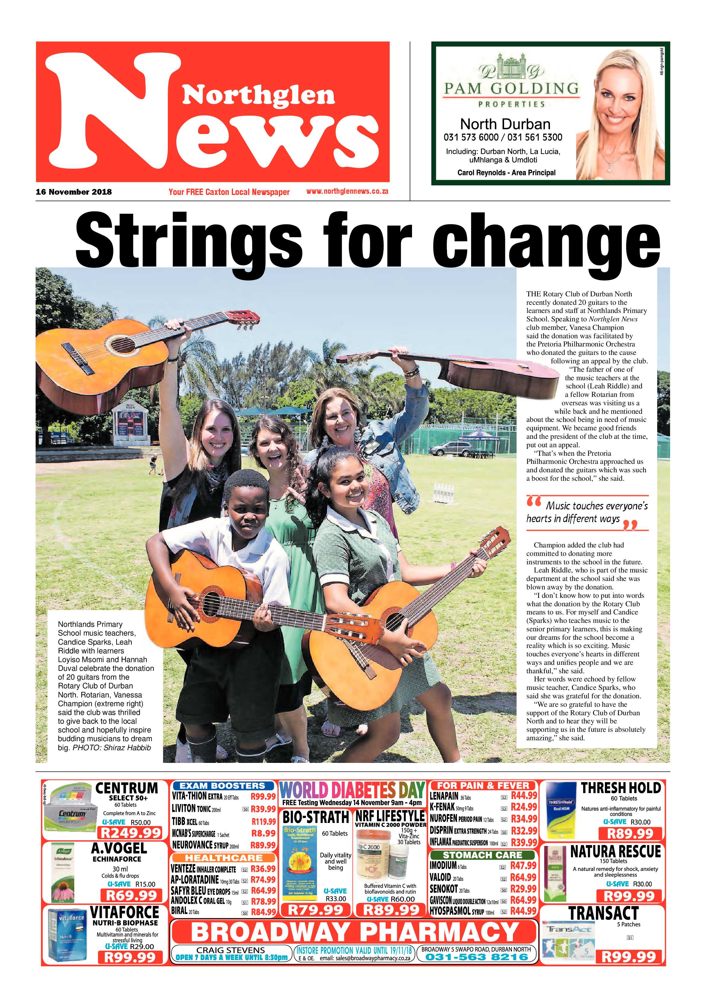 Northglen News 16 November 2018 page 1