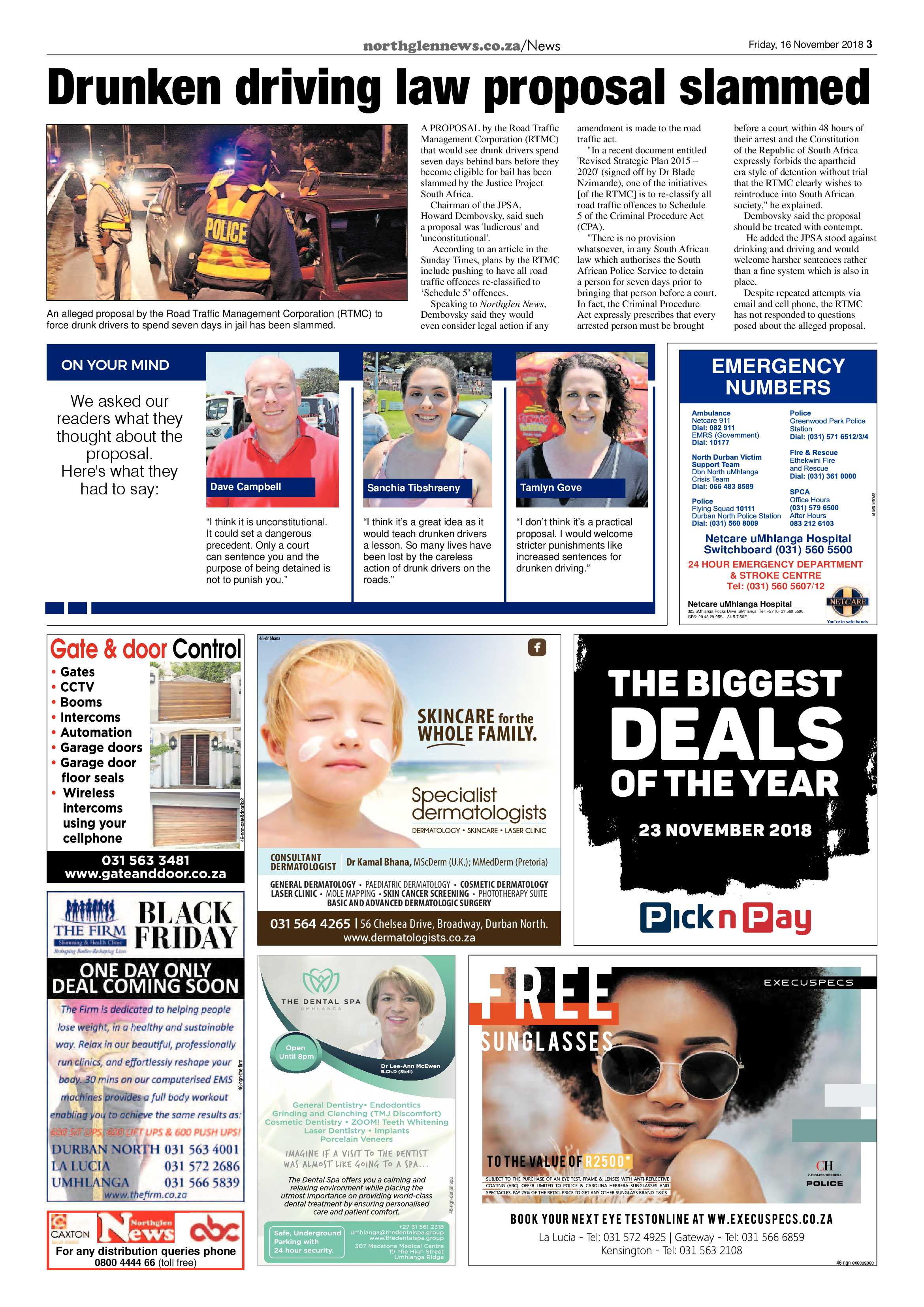 Northglen News 16 November 2018 page 3