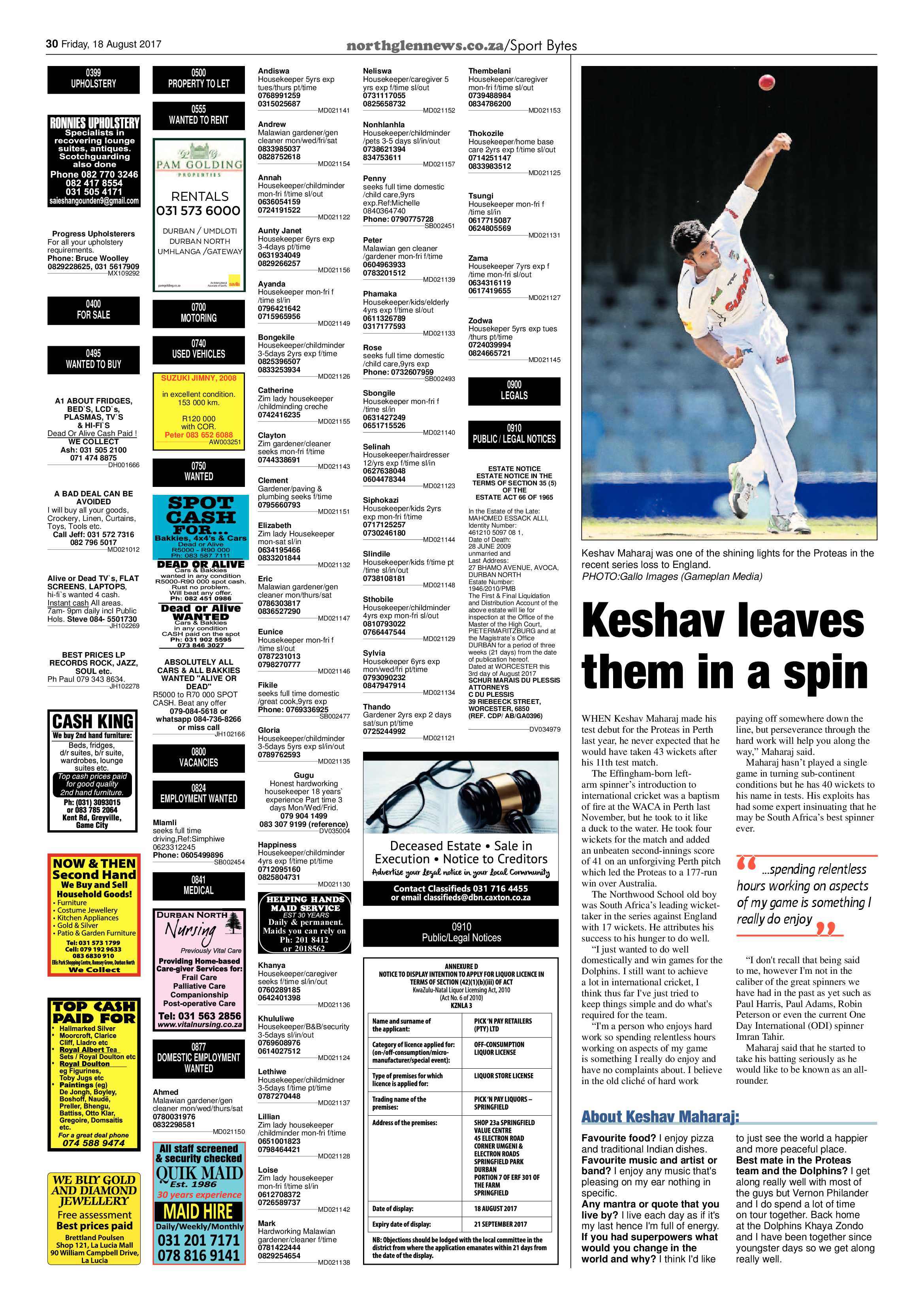 Northglen News 18 August 2017 page 30