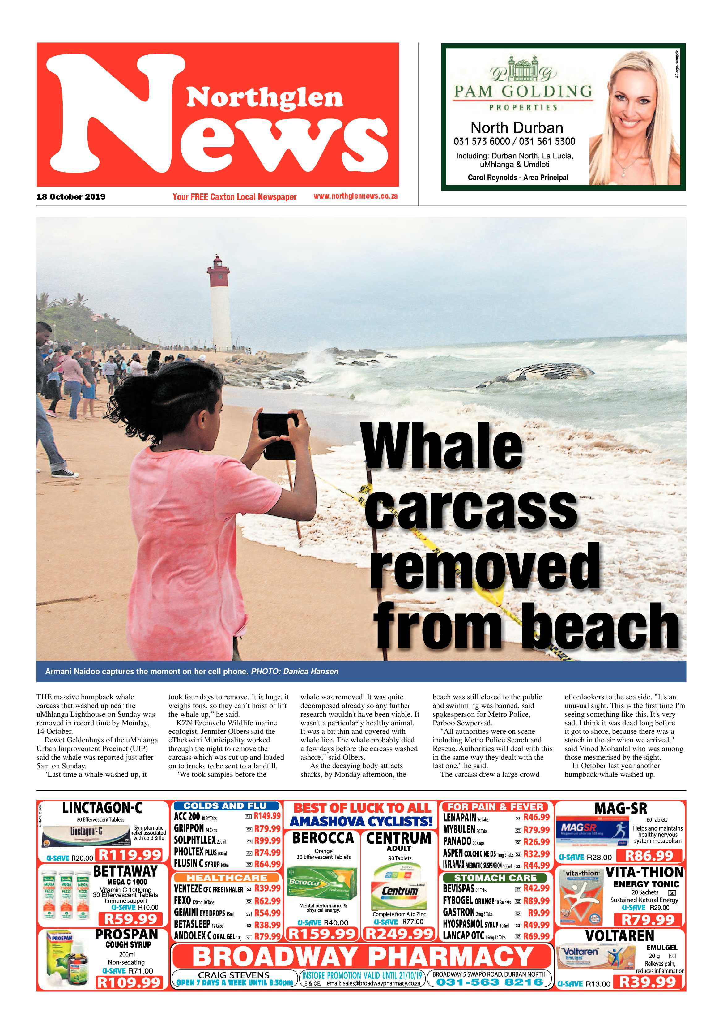 Northglen News 18 October 2019 page 1