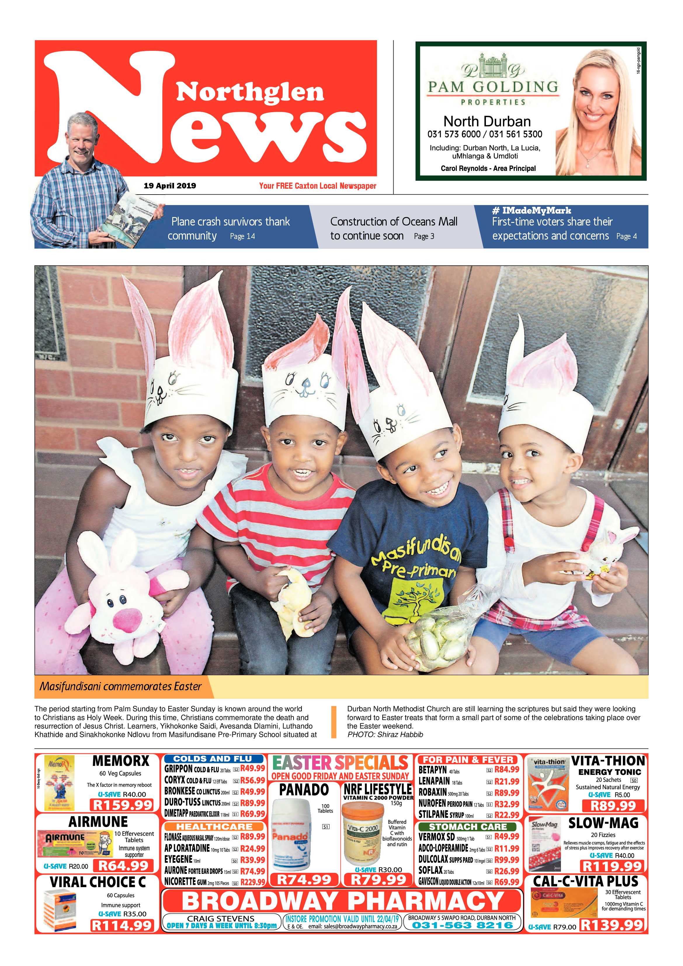 Northglen News 19 April 2019 page 1