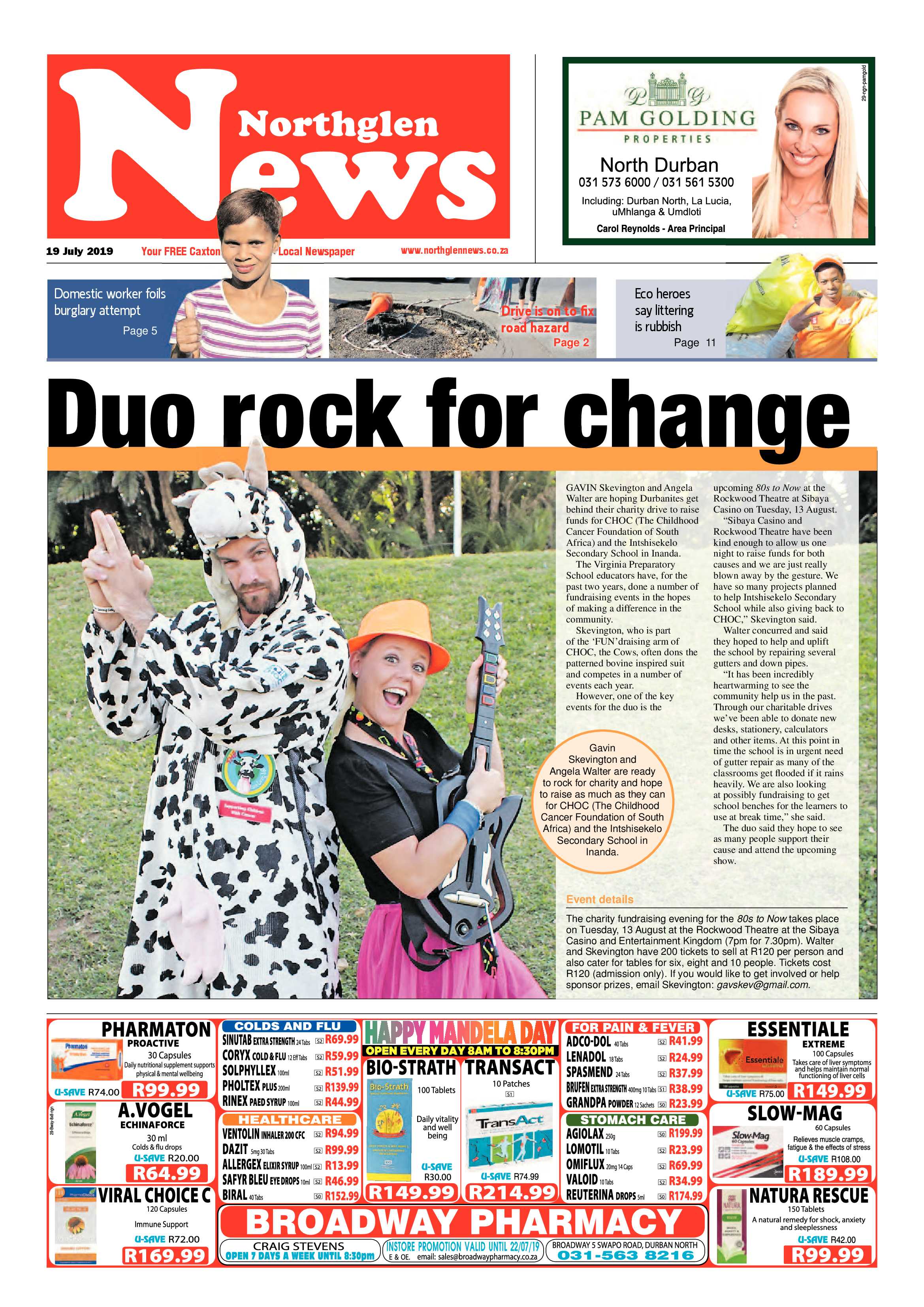 Northglen News 19 July 2019 page 1