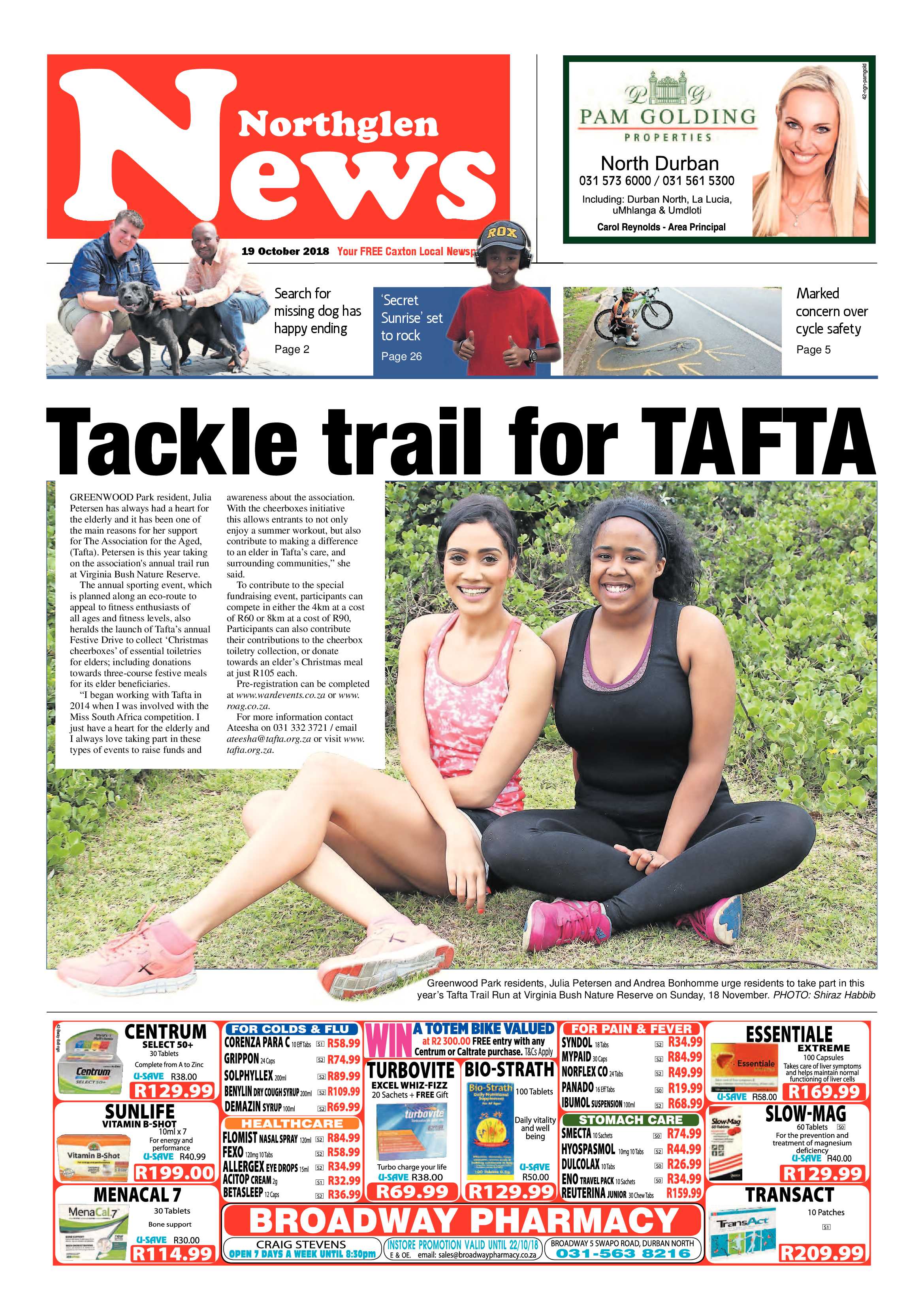 Northglen News 19 October 2018 page 1
