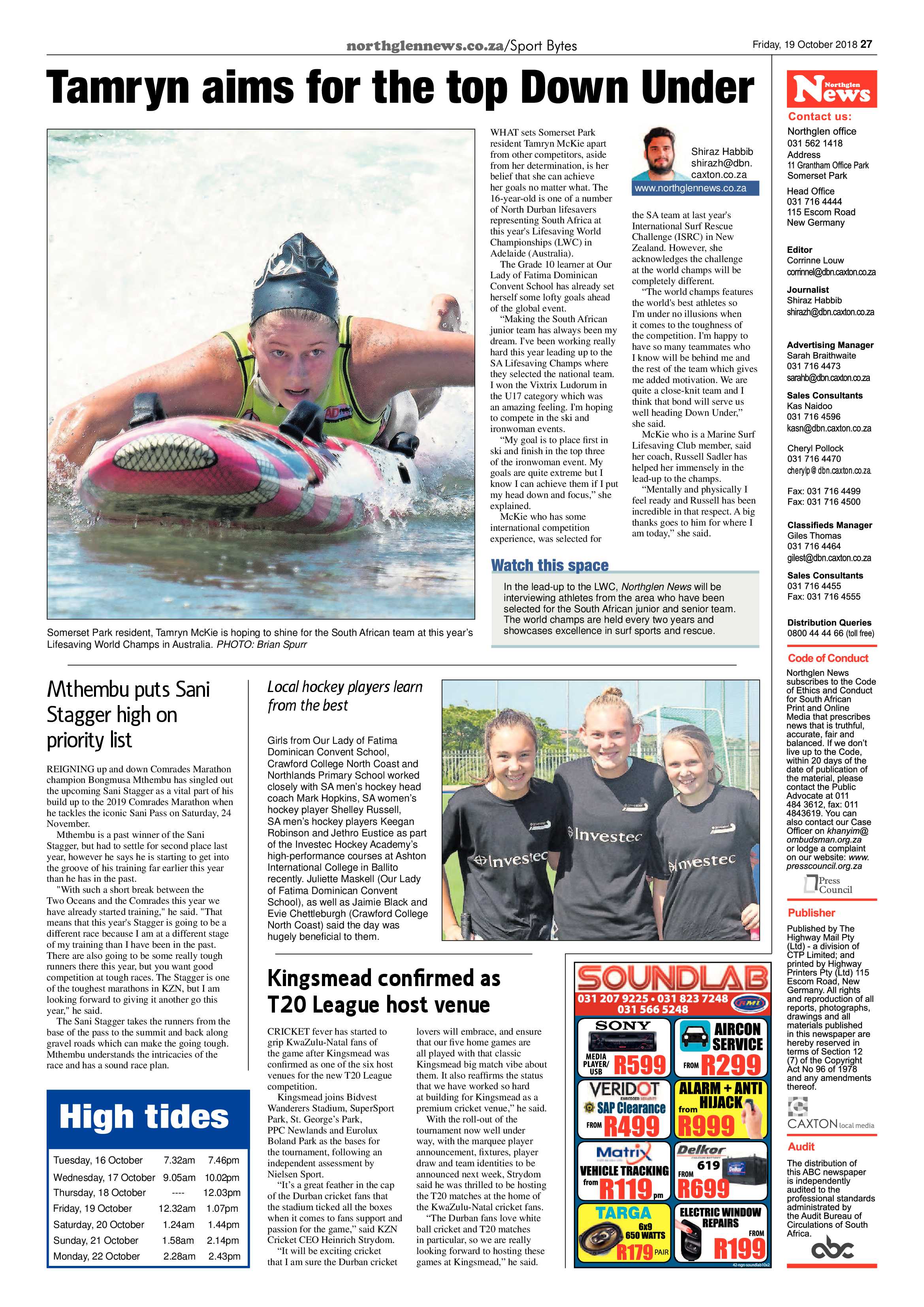 Northglen News 19 October 2018 page 27