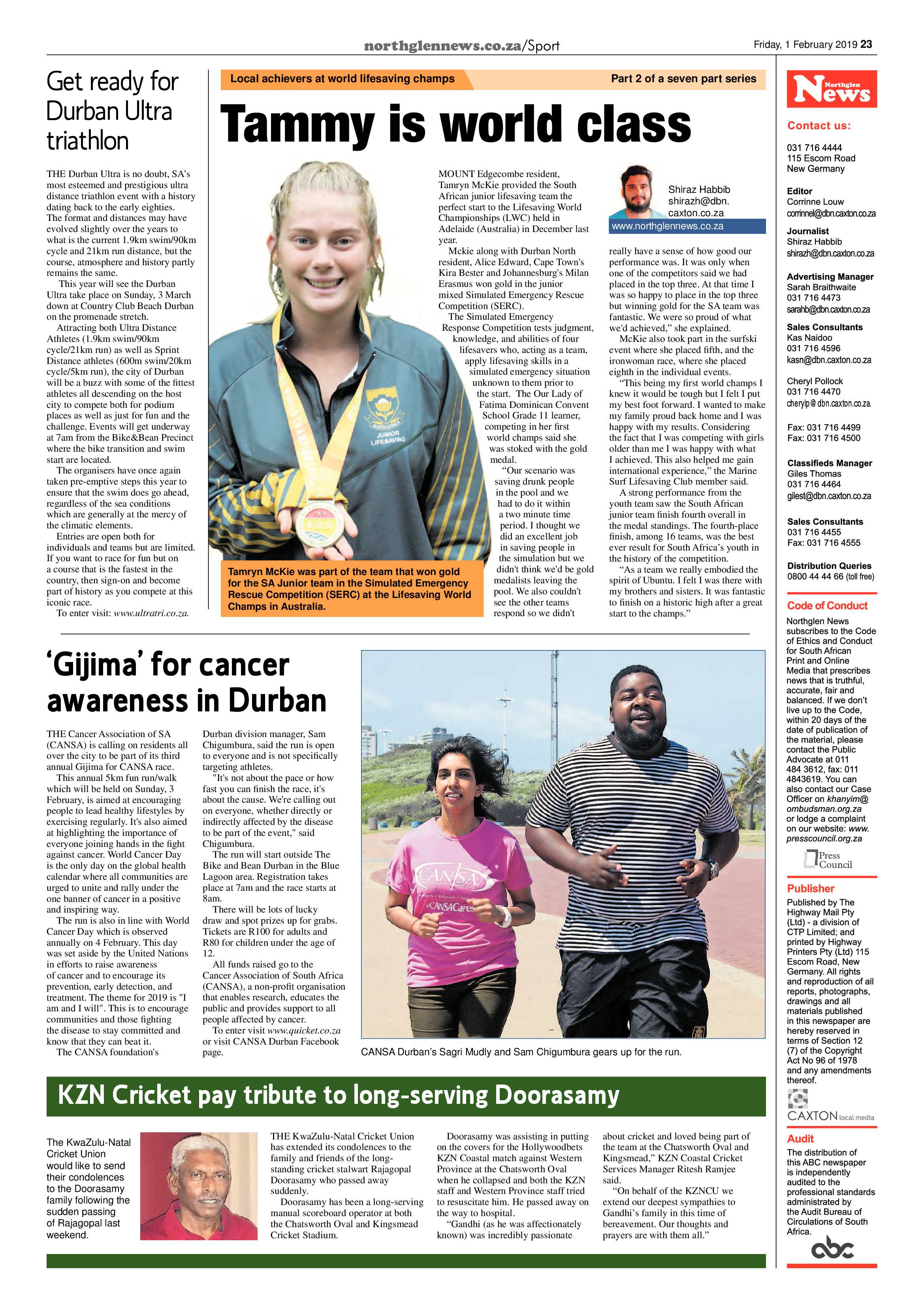 Northglen News 1 February 2019 page 23