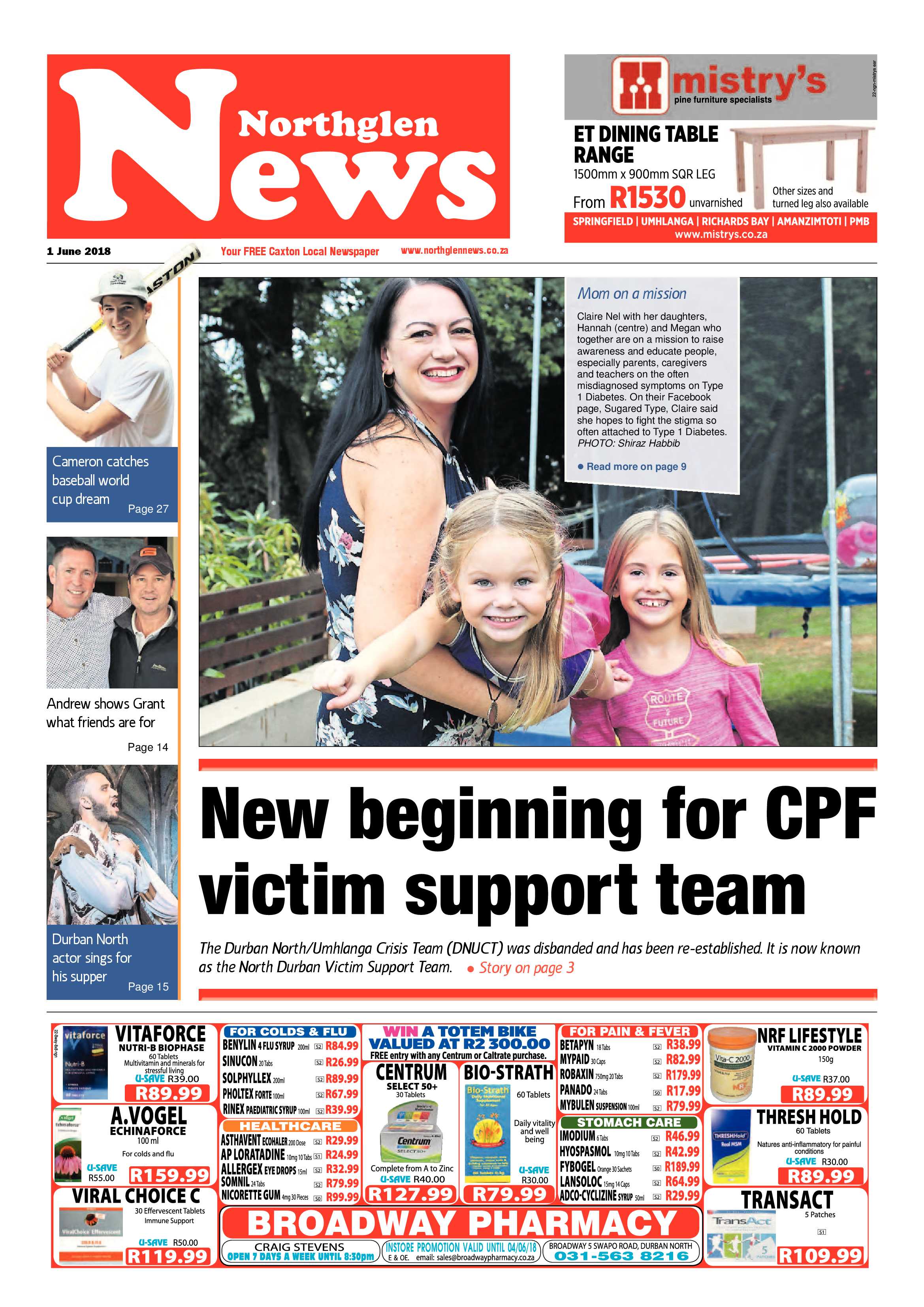Northglen News 1 June 2018 page 1