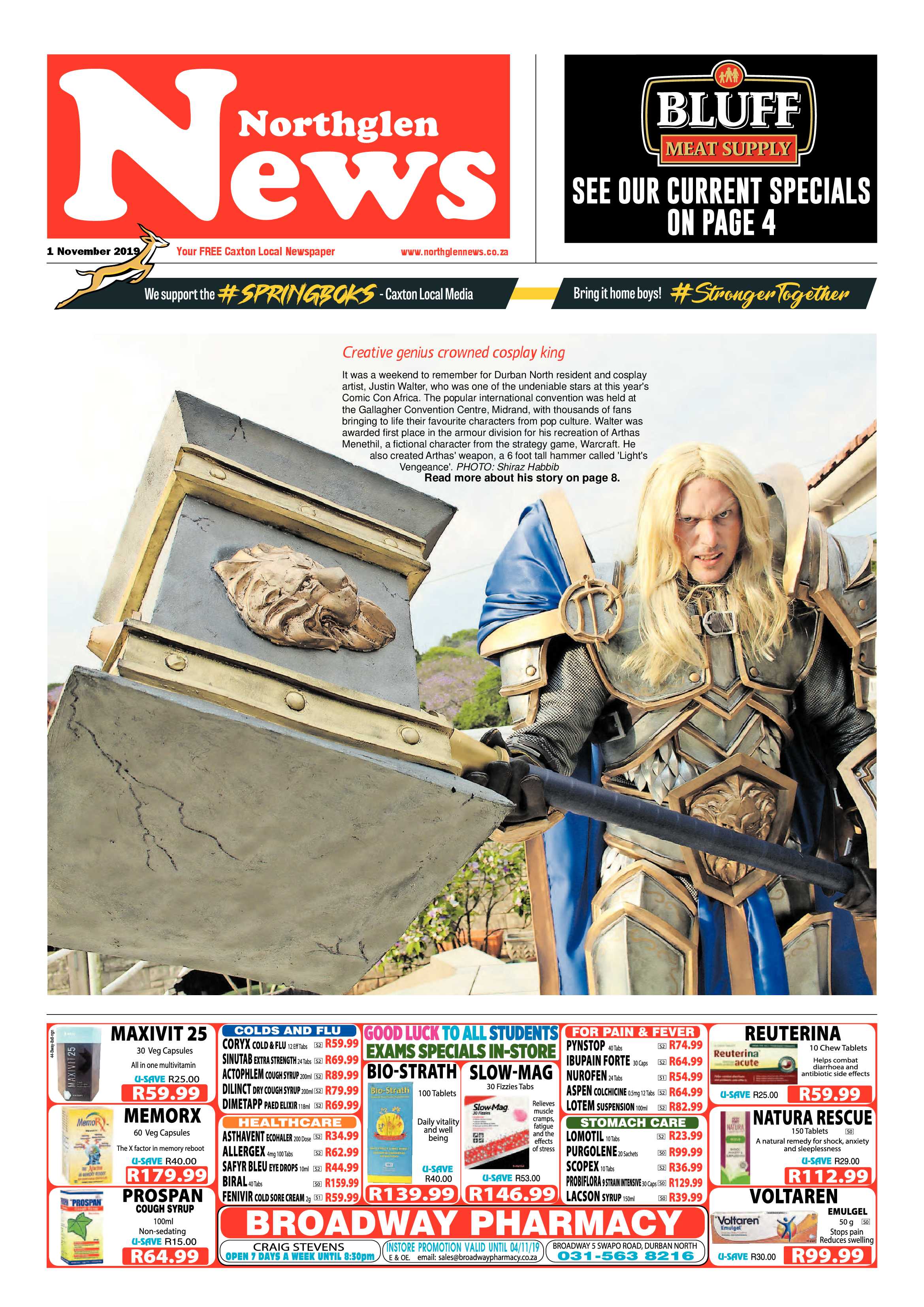 Northglen News 1 November 2019 page 1
