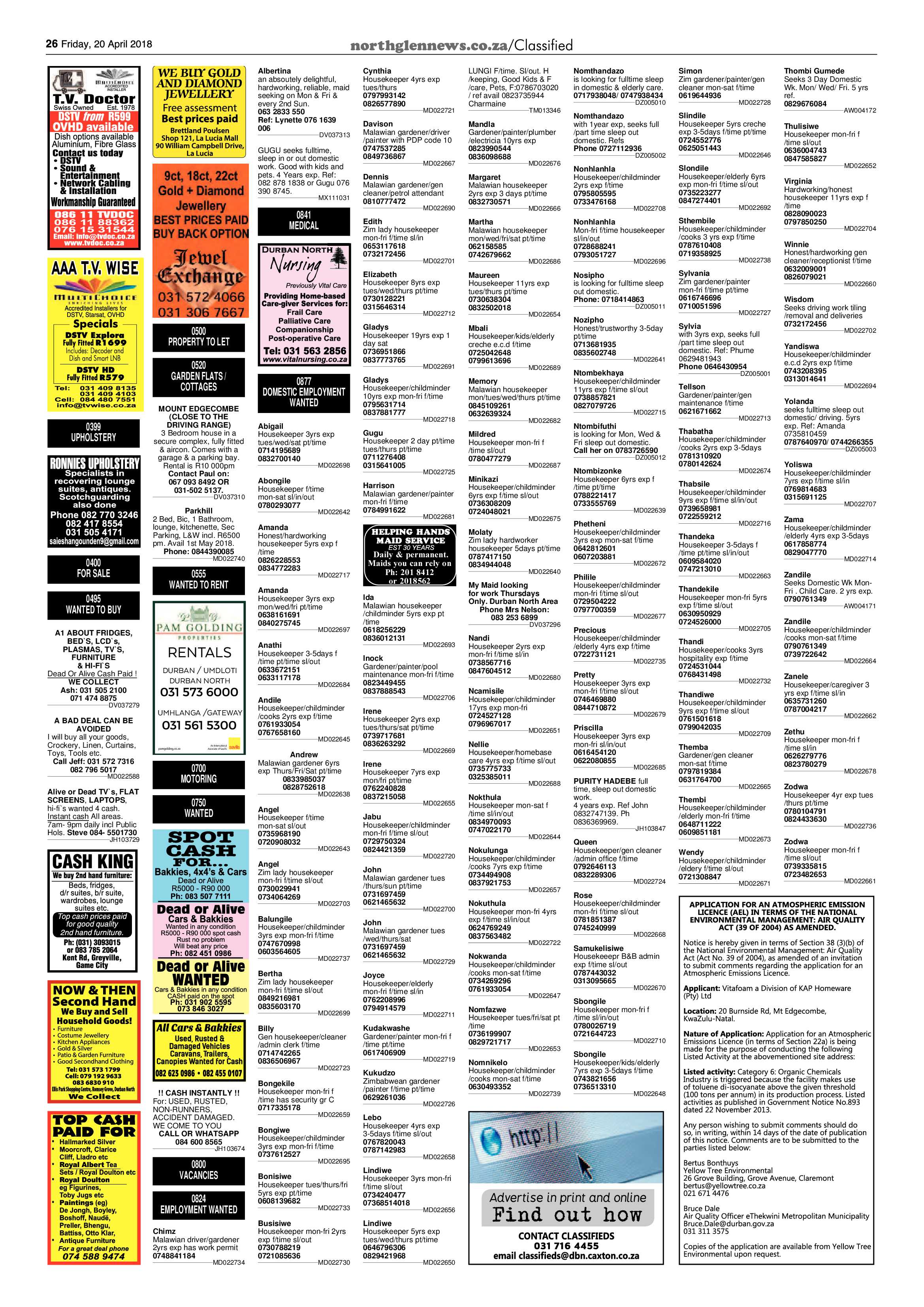 Northglen News 20 April 2018 page 26