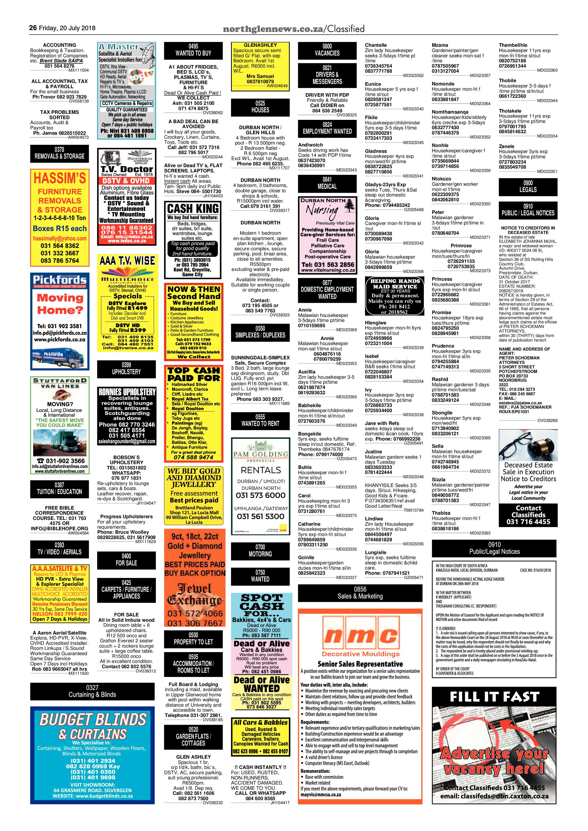 Northglen News 20 July 2018 page 26