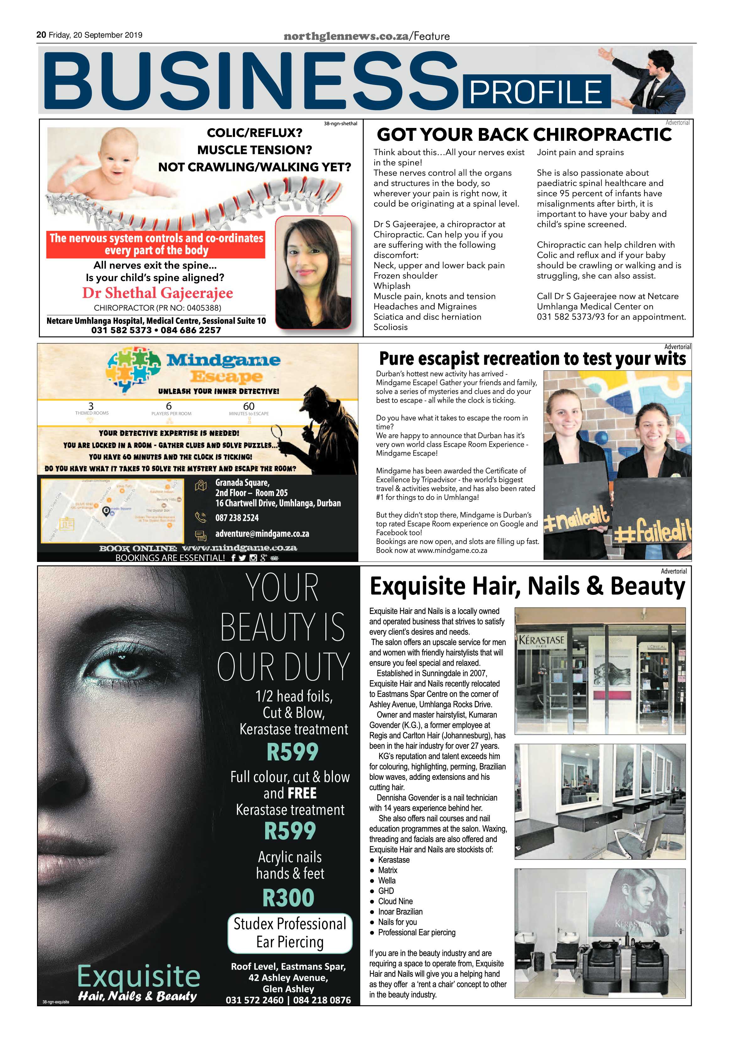 Northglen News 20 September 2019 page 20