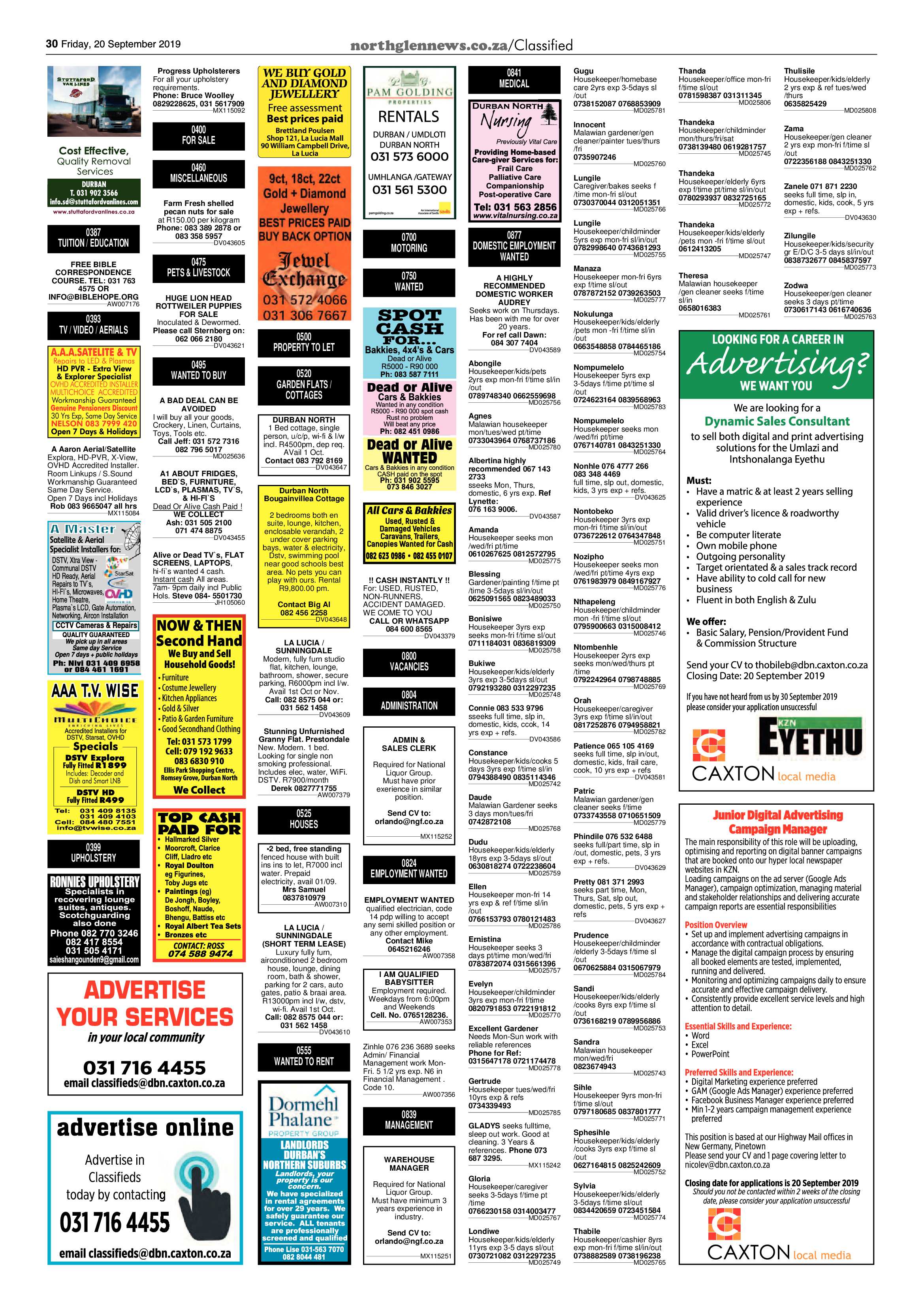 Northglen News 20 September 2019 page 30