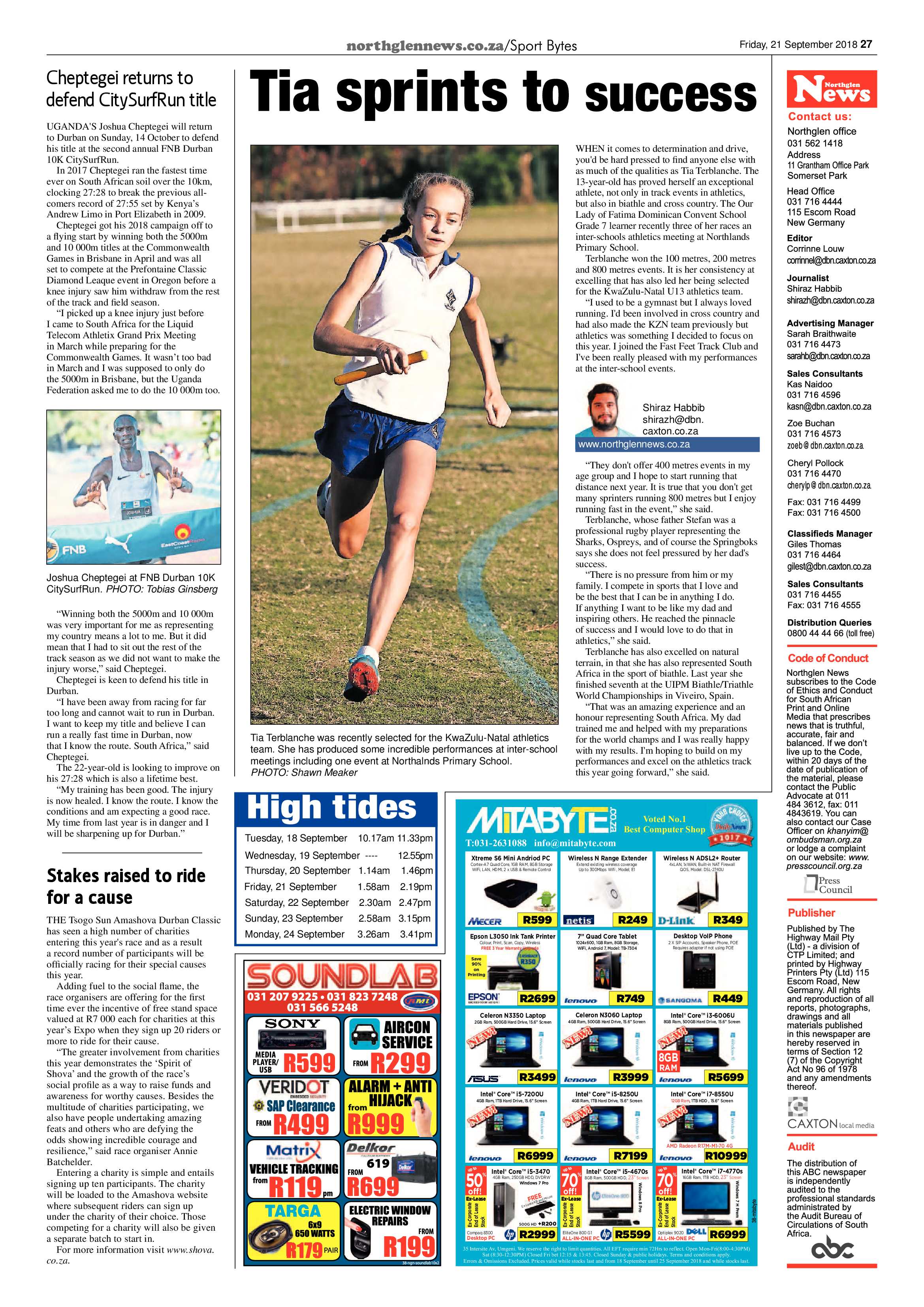 Northglen News 21 September 2018 page 27