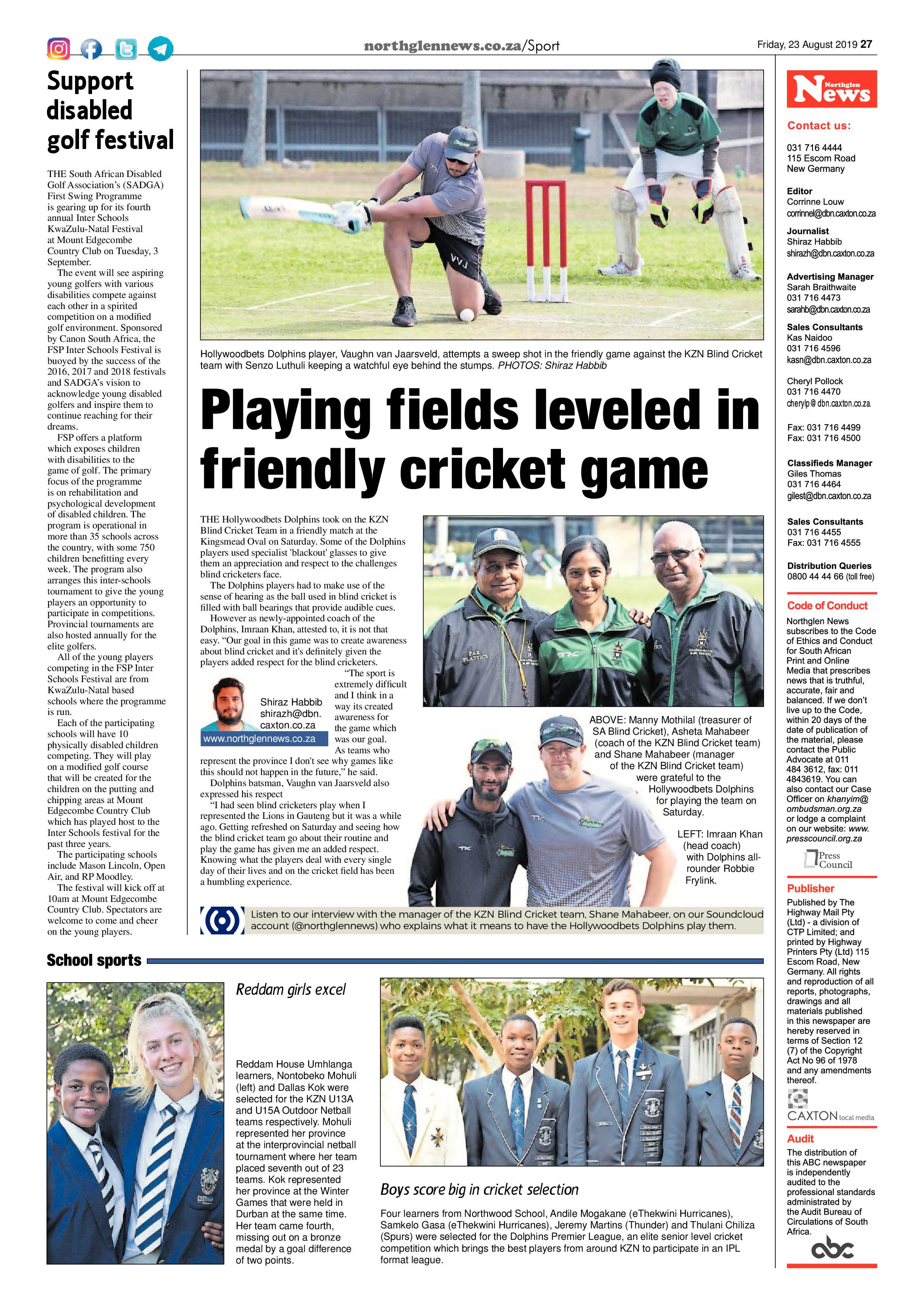 Northglen News 23 August 2019 page 27