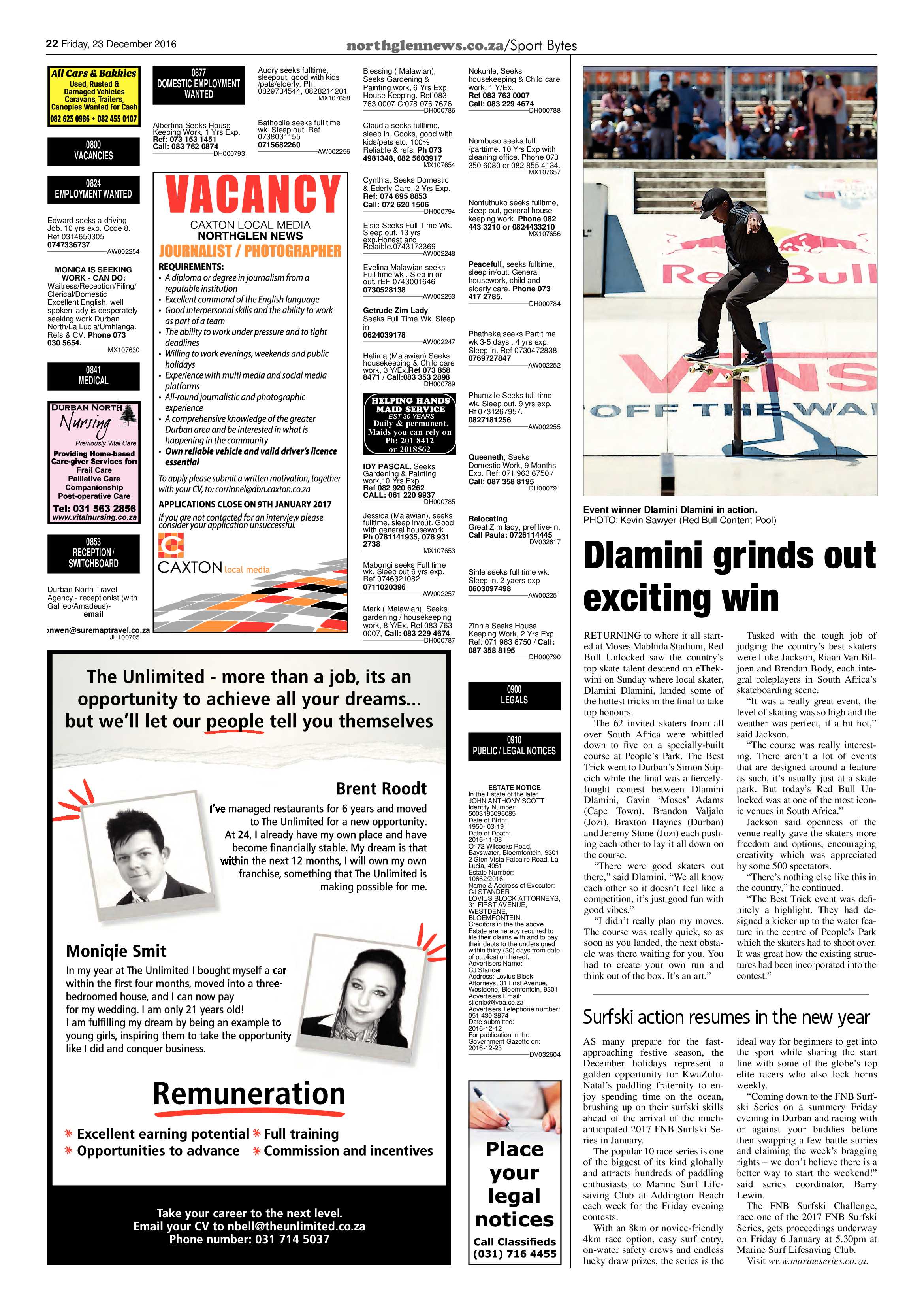 Northglen News 23 December 2016 page 22