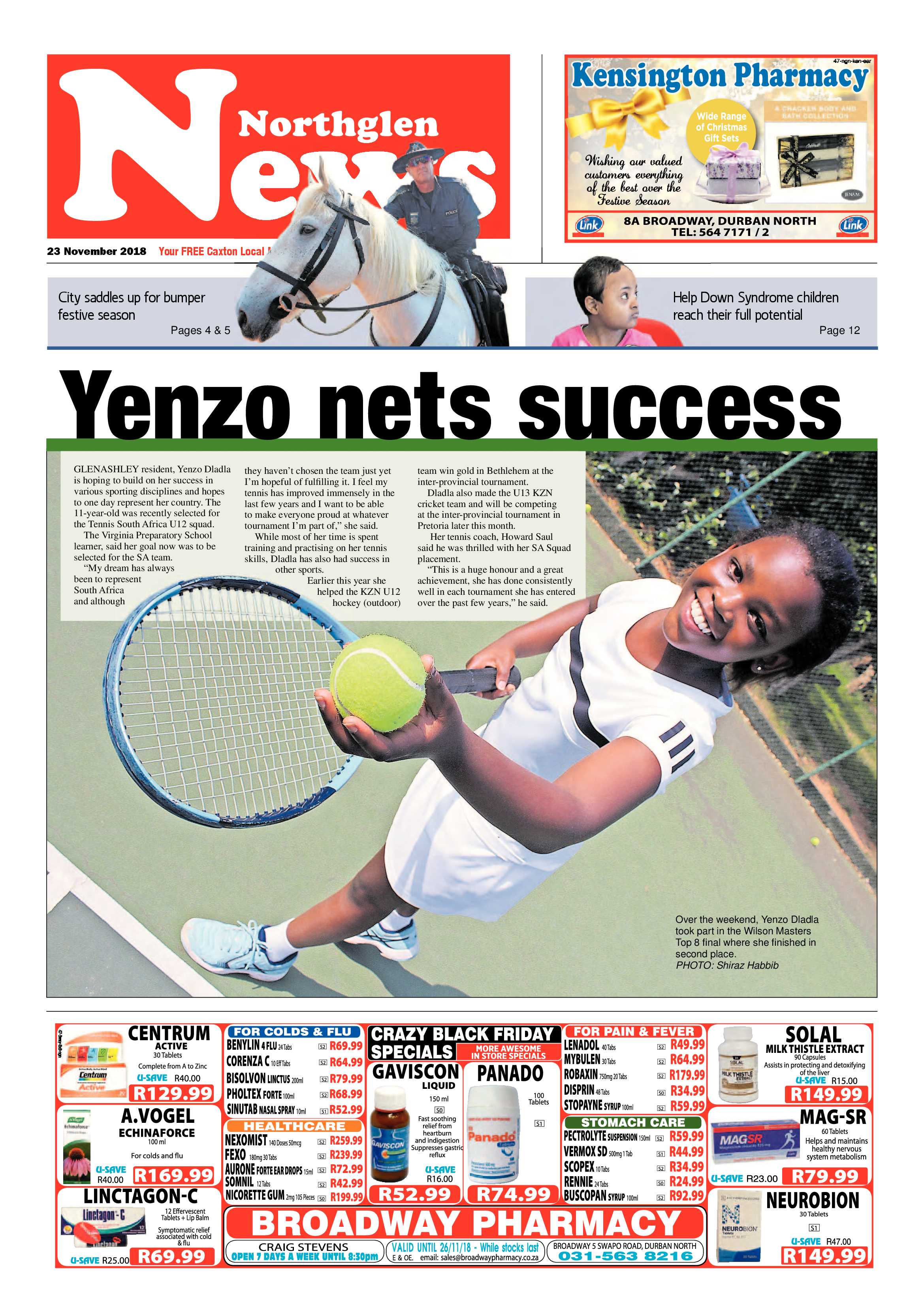 Northglen News 23 November 2018 page 1