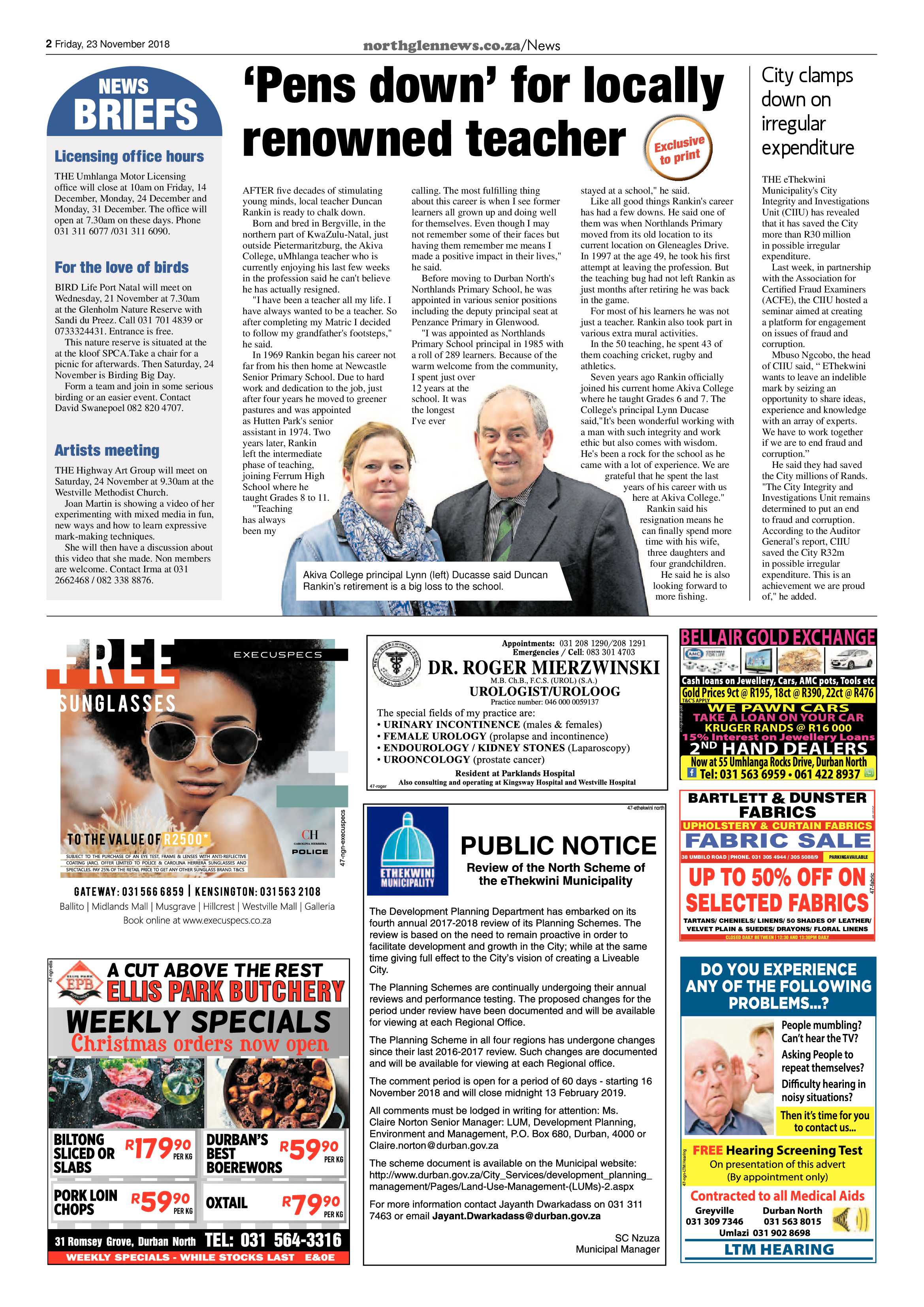Northglen News 23 November 2018 page 2