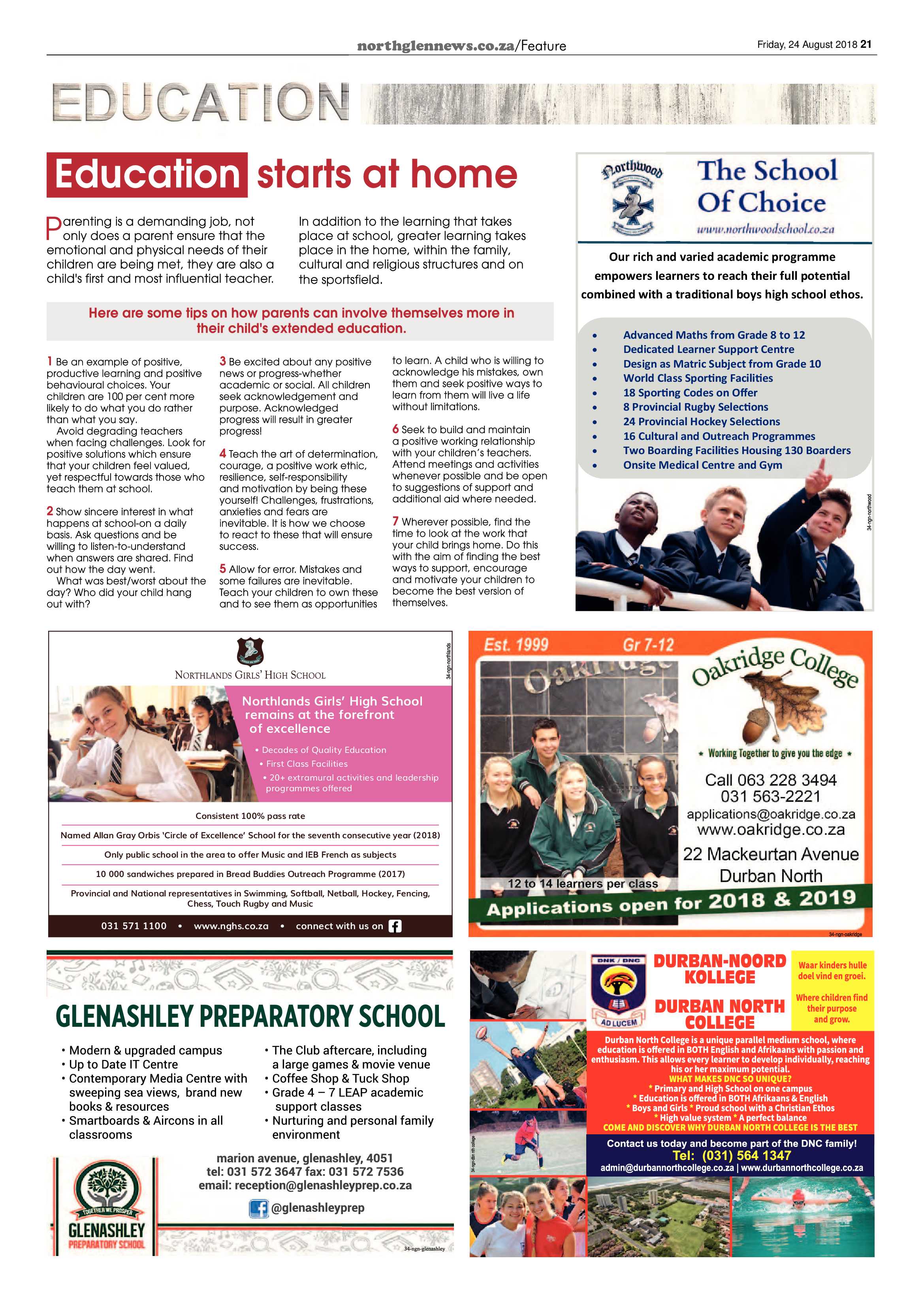 Northglen News 24 August 2018 page 21