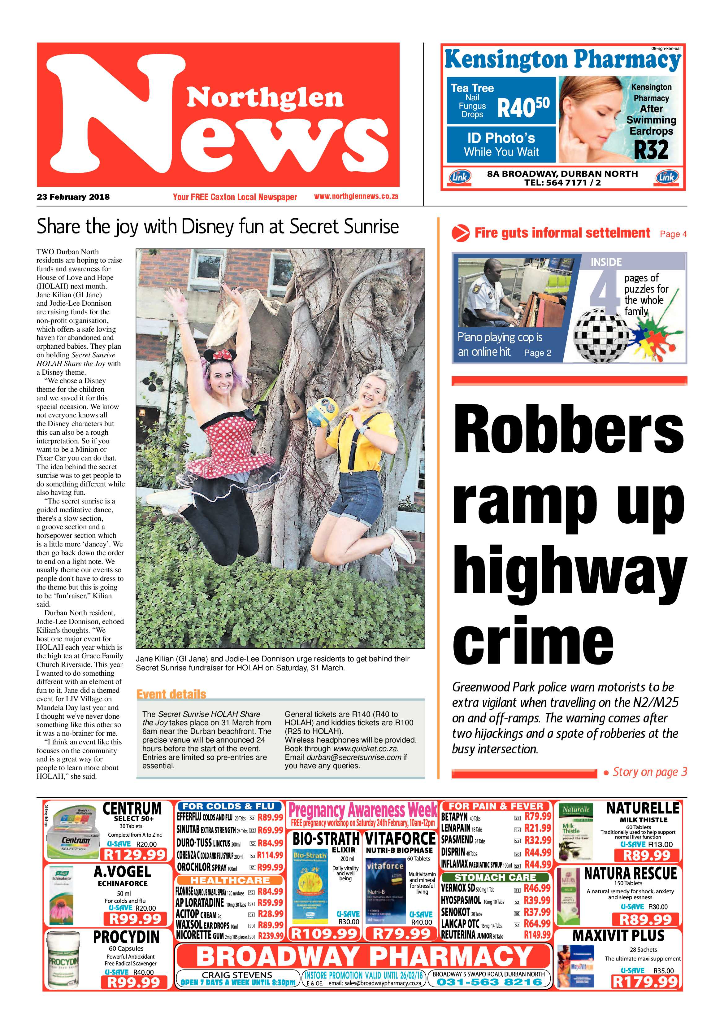 Northglen News 26 February 2018 page 1