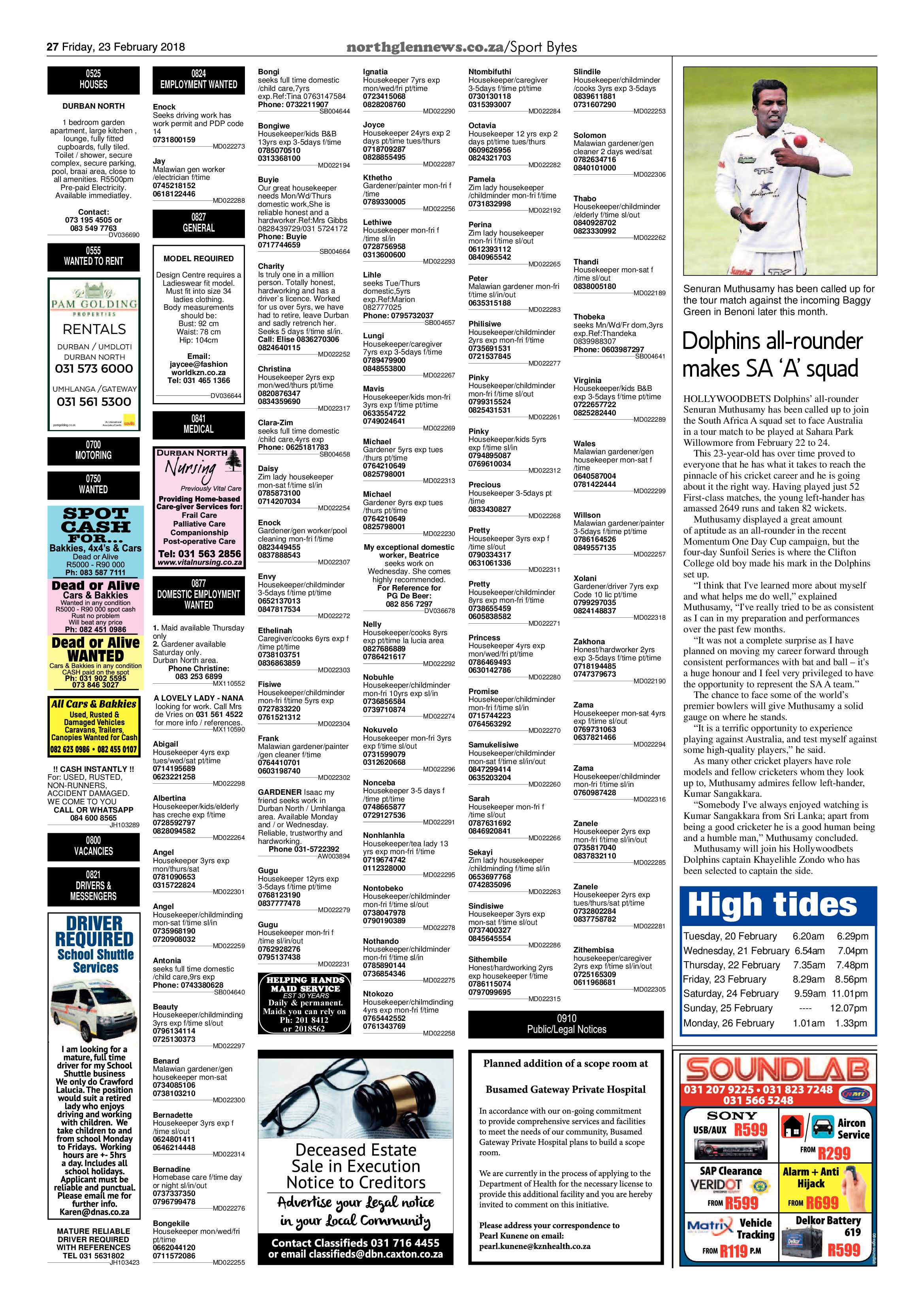 Northglen News 26 February 2018 page 27
