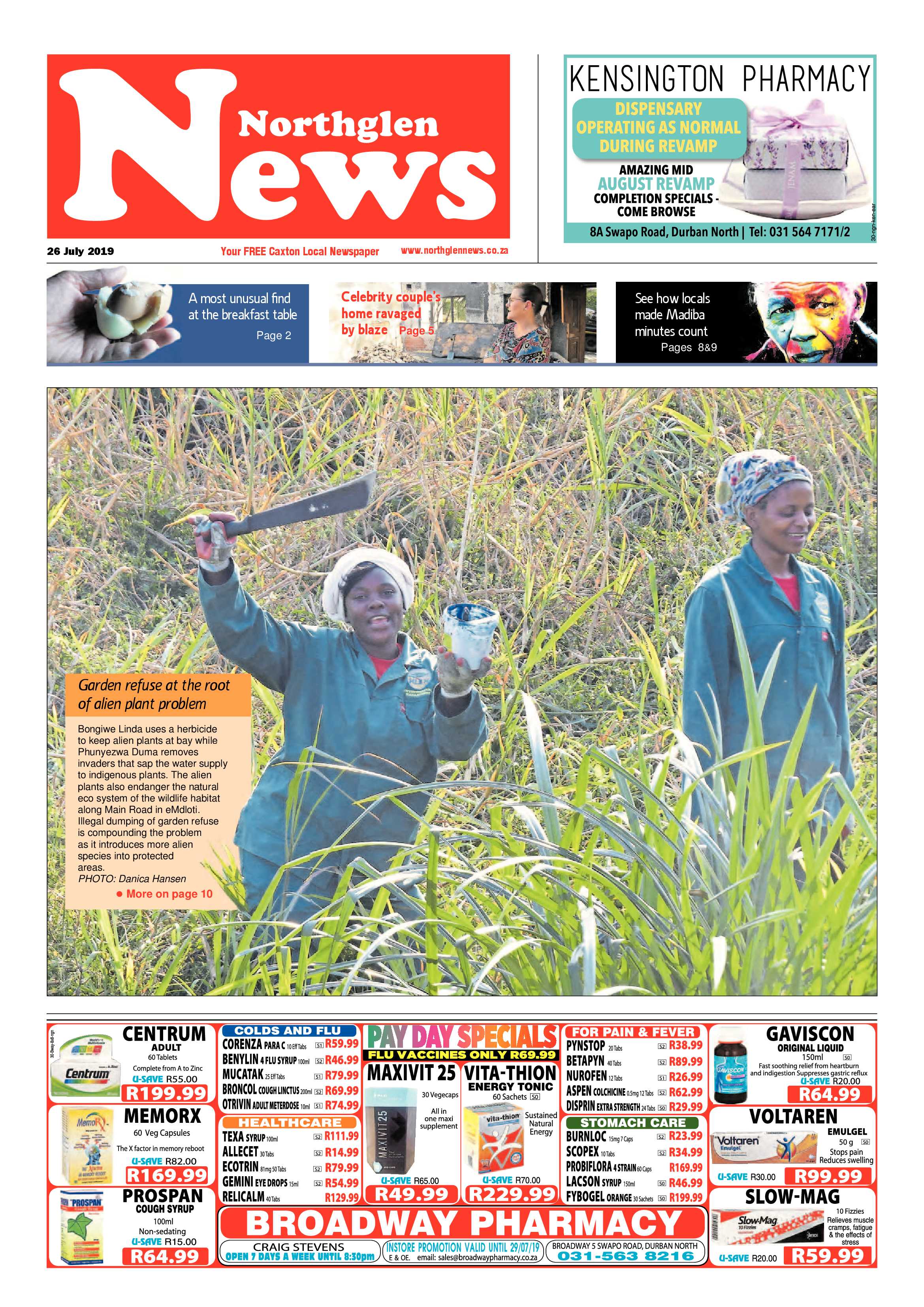 Northglen News 26 July 2019 page 1