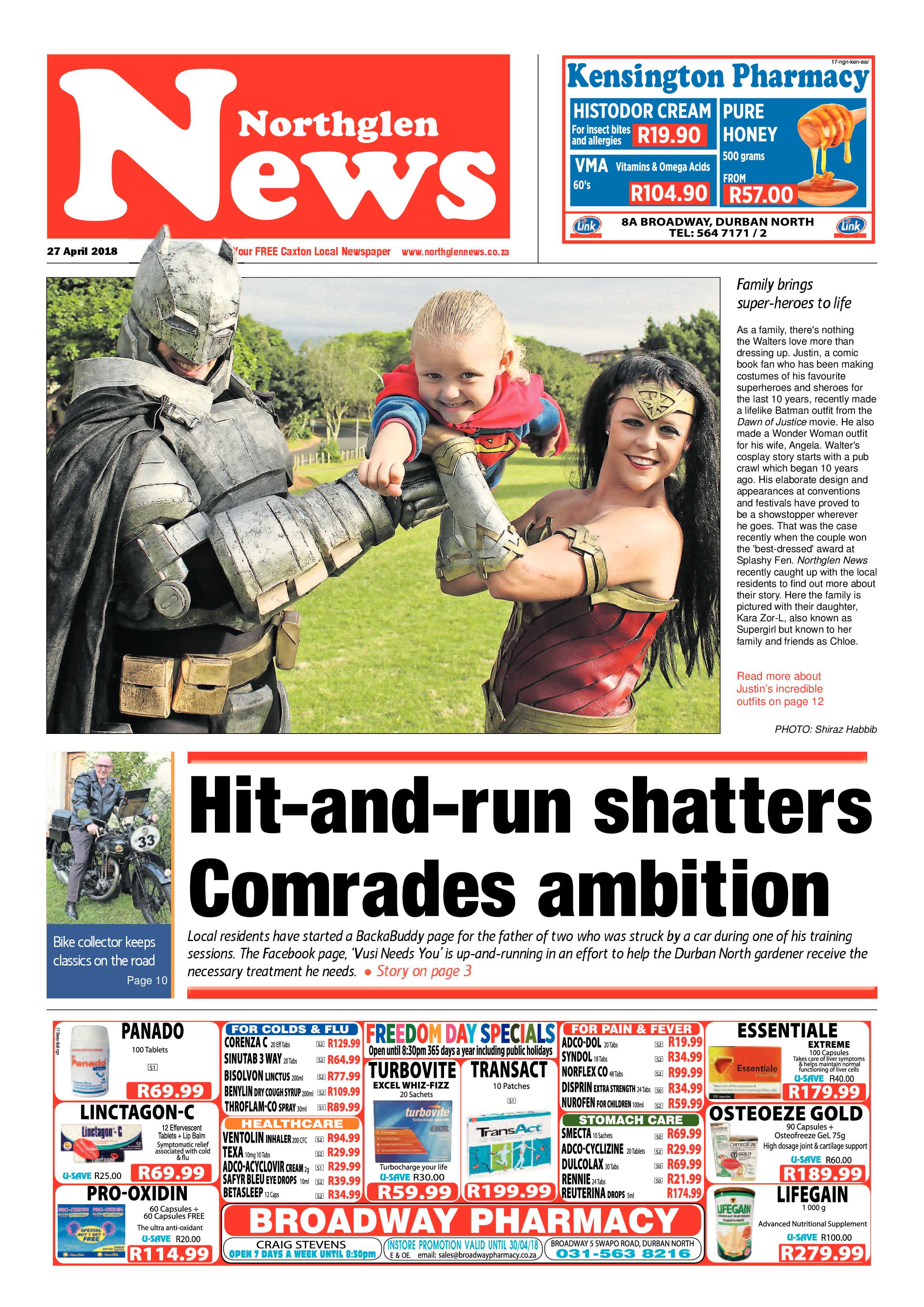 Northglen News 27 April 2018 page 1