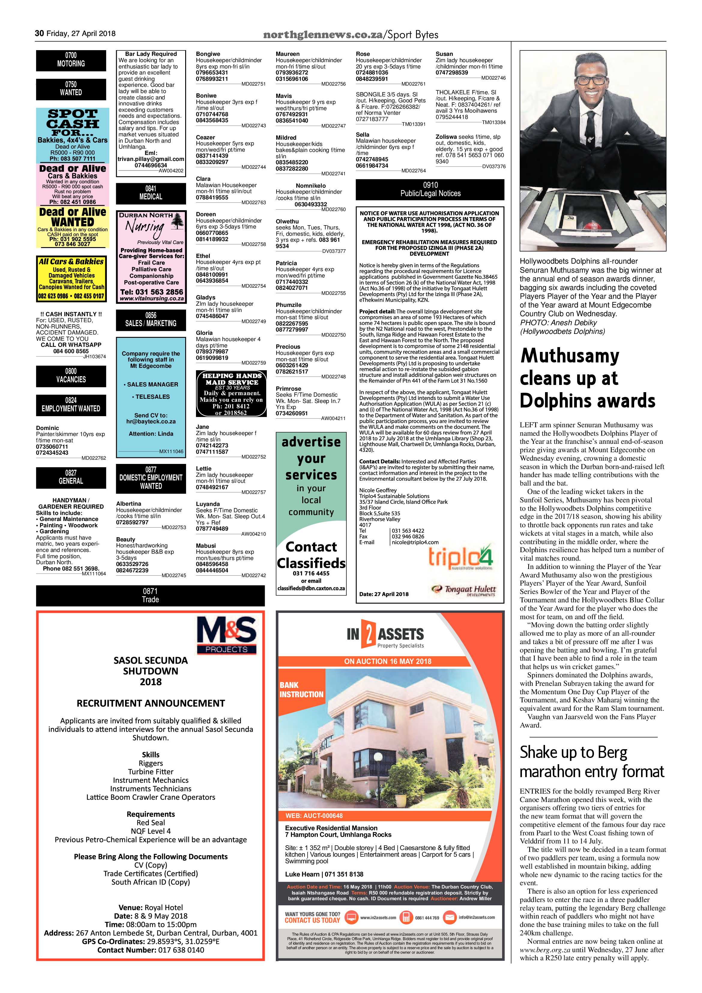Northglen News 27 April 2018 page 30