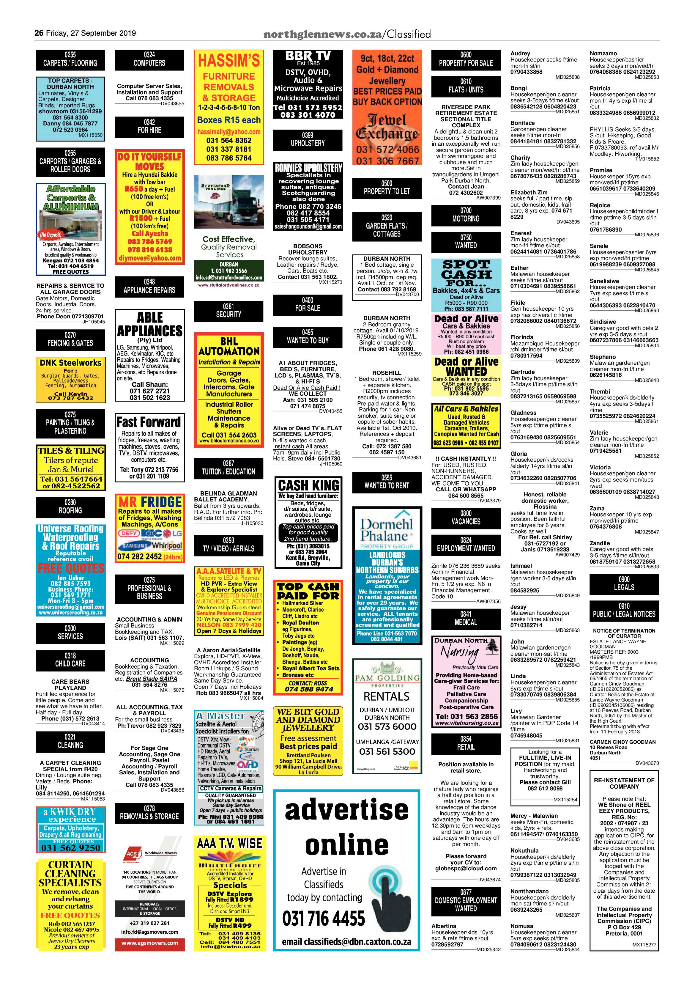 Northglen News 27 September 2019 page 26