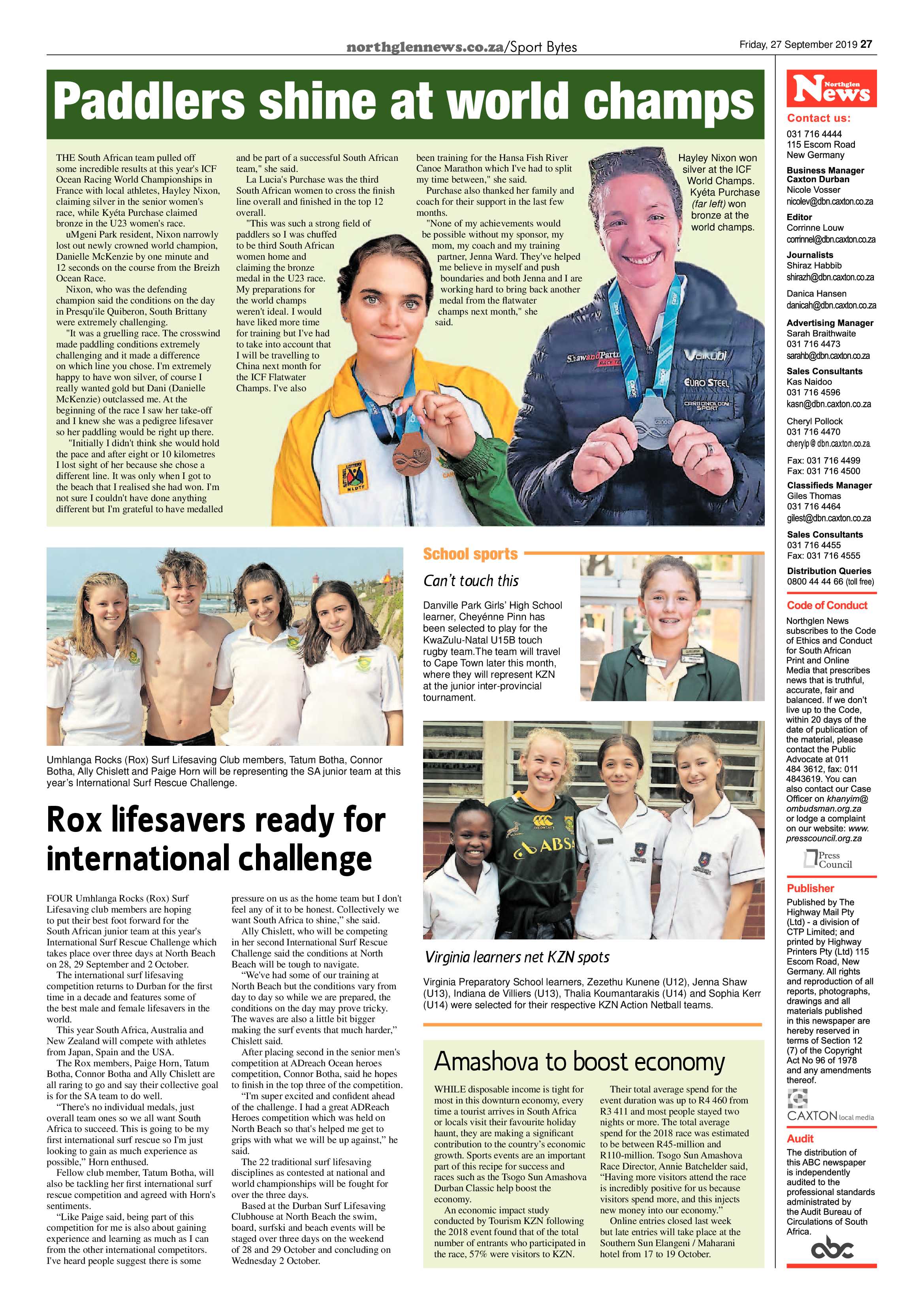 Northglen News 27 September 2019 page 27