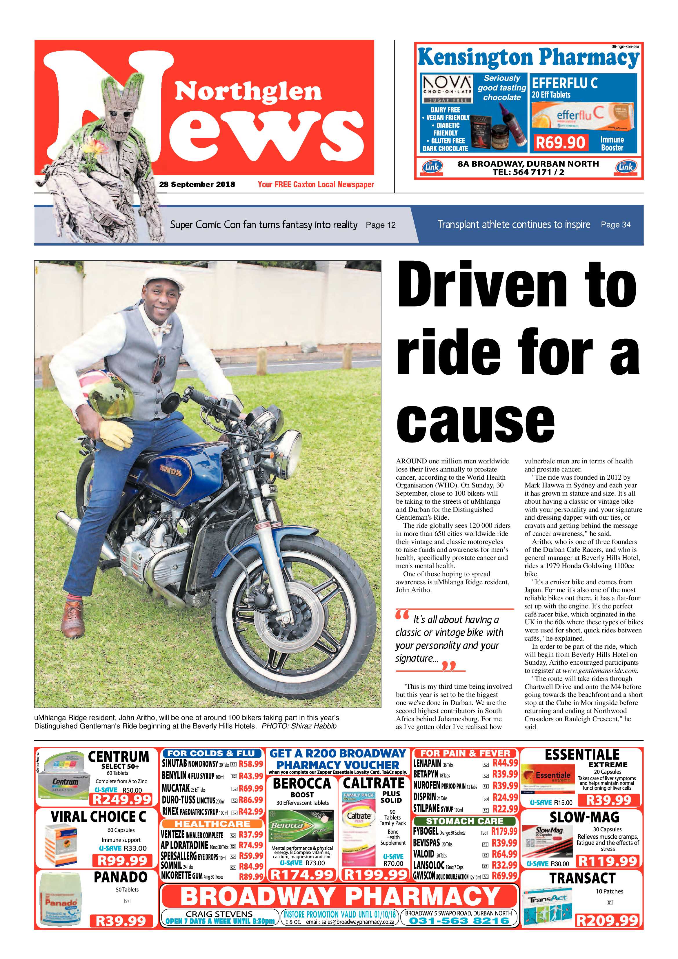 Northglen News 28 September 2018 page 1