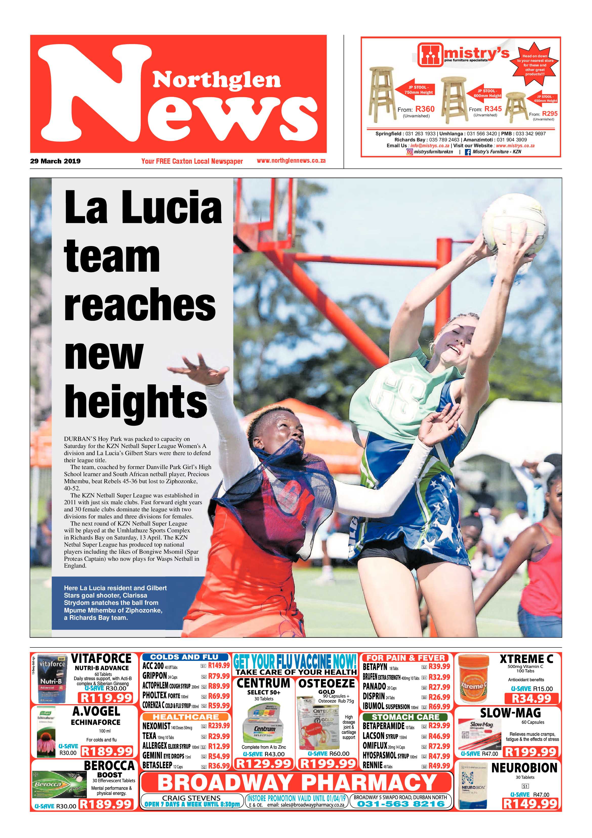 Northglen News 29 March 2019 page 1