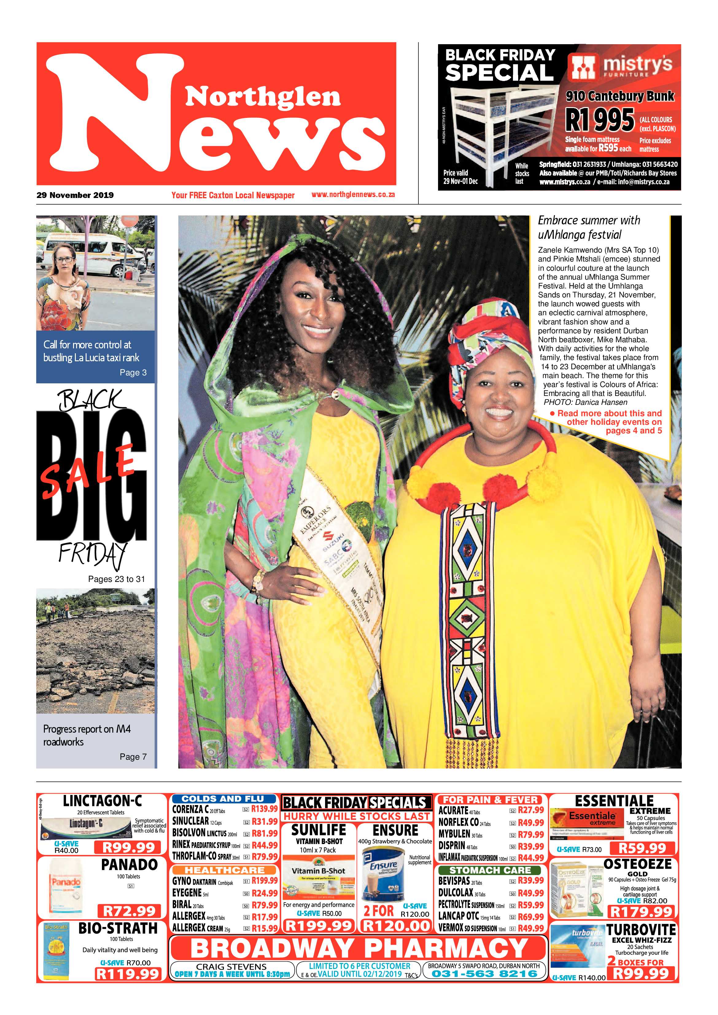 Northglen News 29 November 2019 page 1