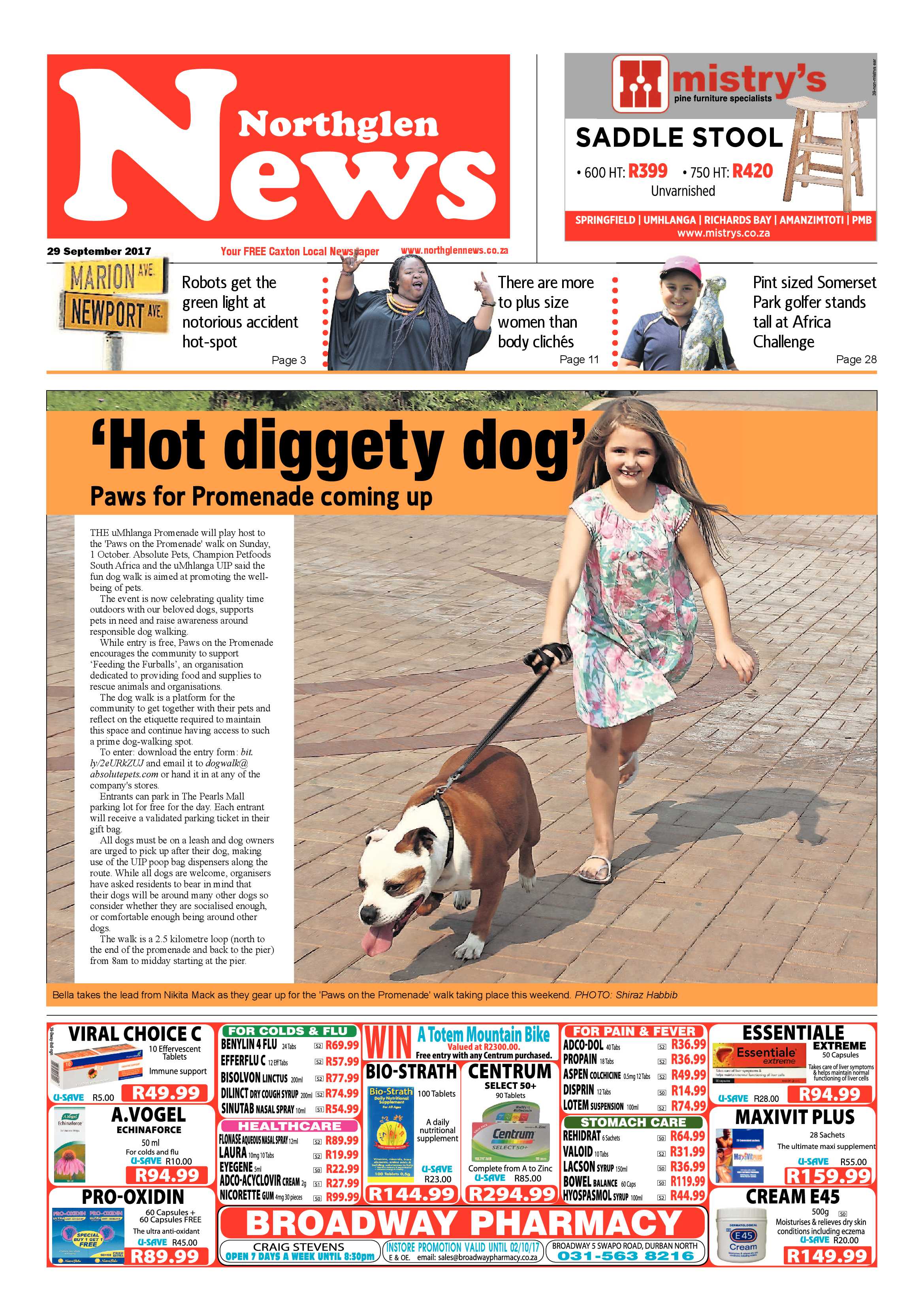 Northglen News 29 September 2017 page 1