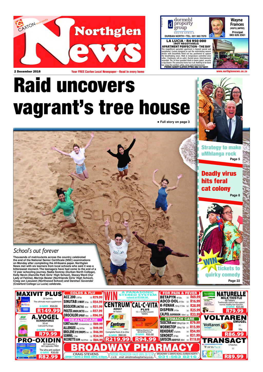 Northglen News 2 December 2016 page 1