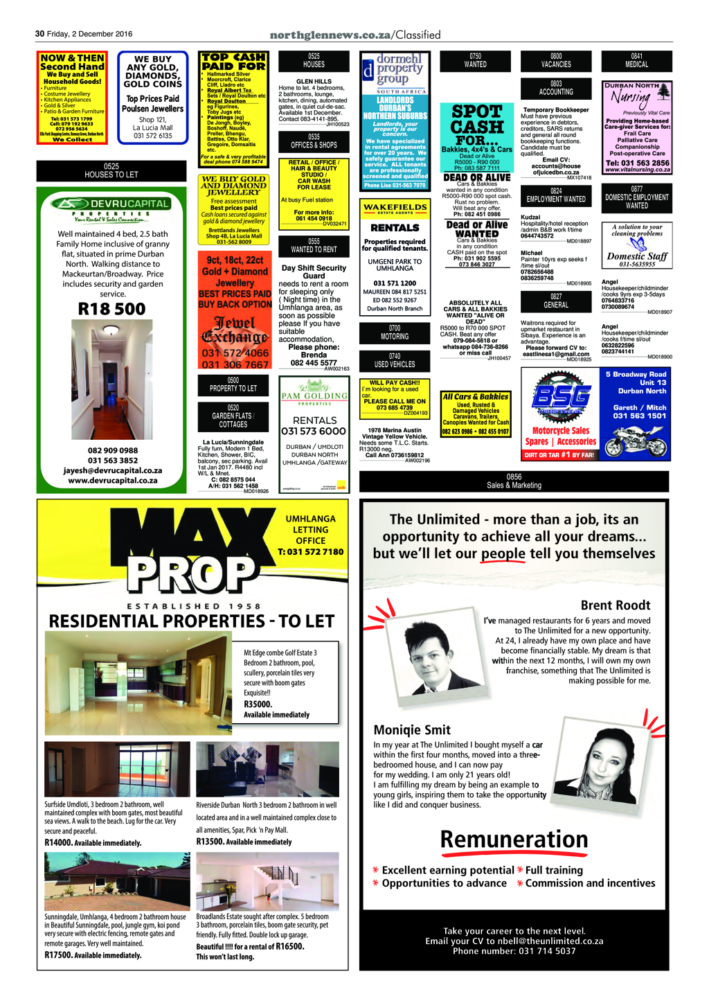 Northglen News 2 December 2016 page 30