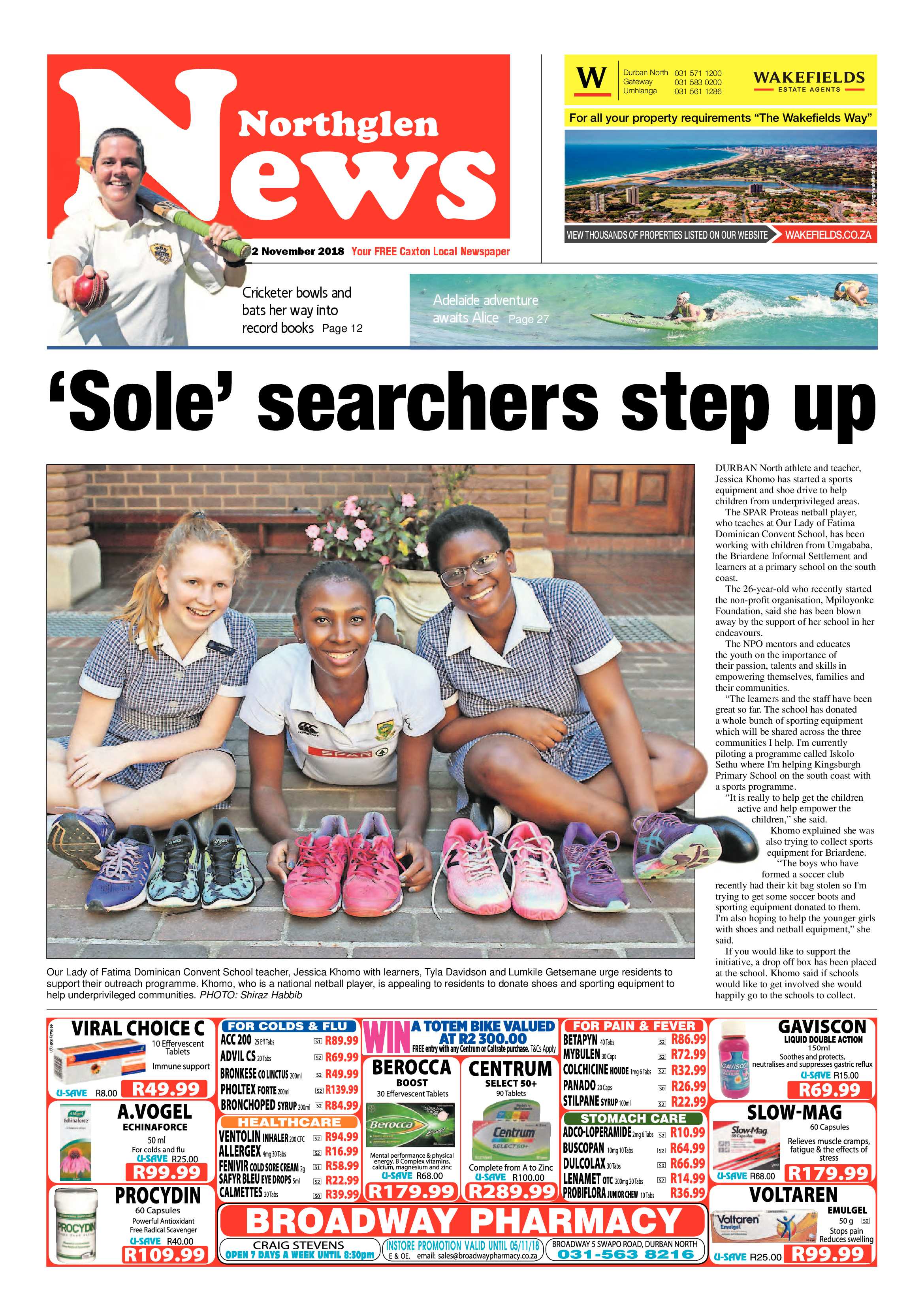 Northglen News 2 November 2018 page 1