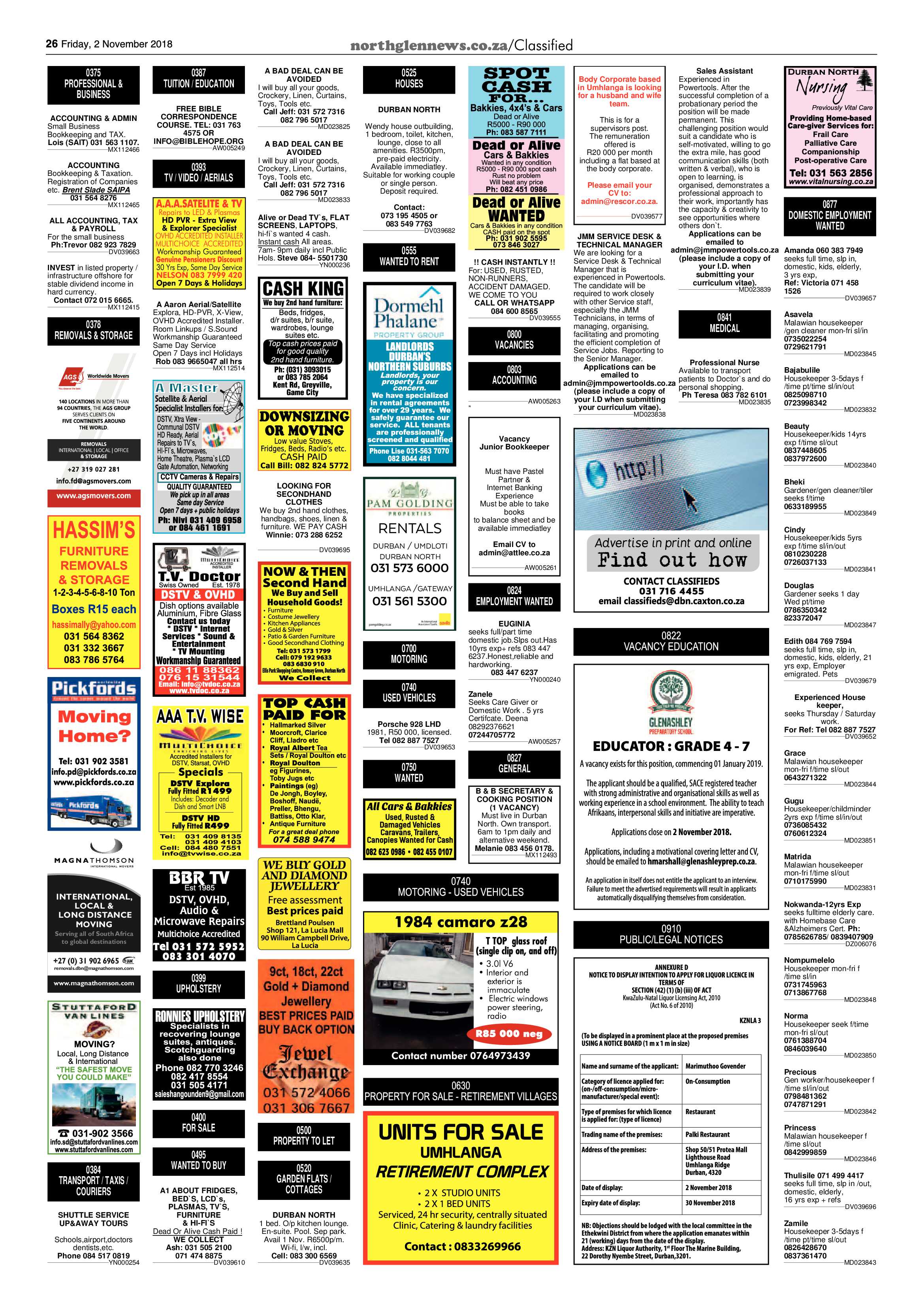 Northglen News 2 November 2018 page 26
