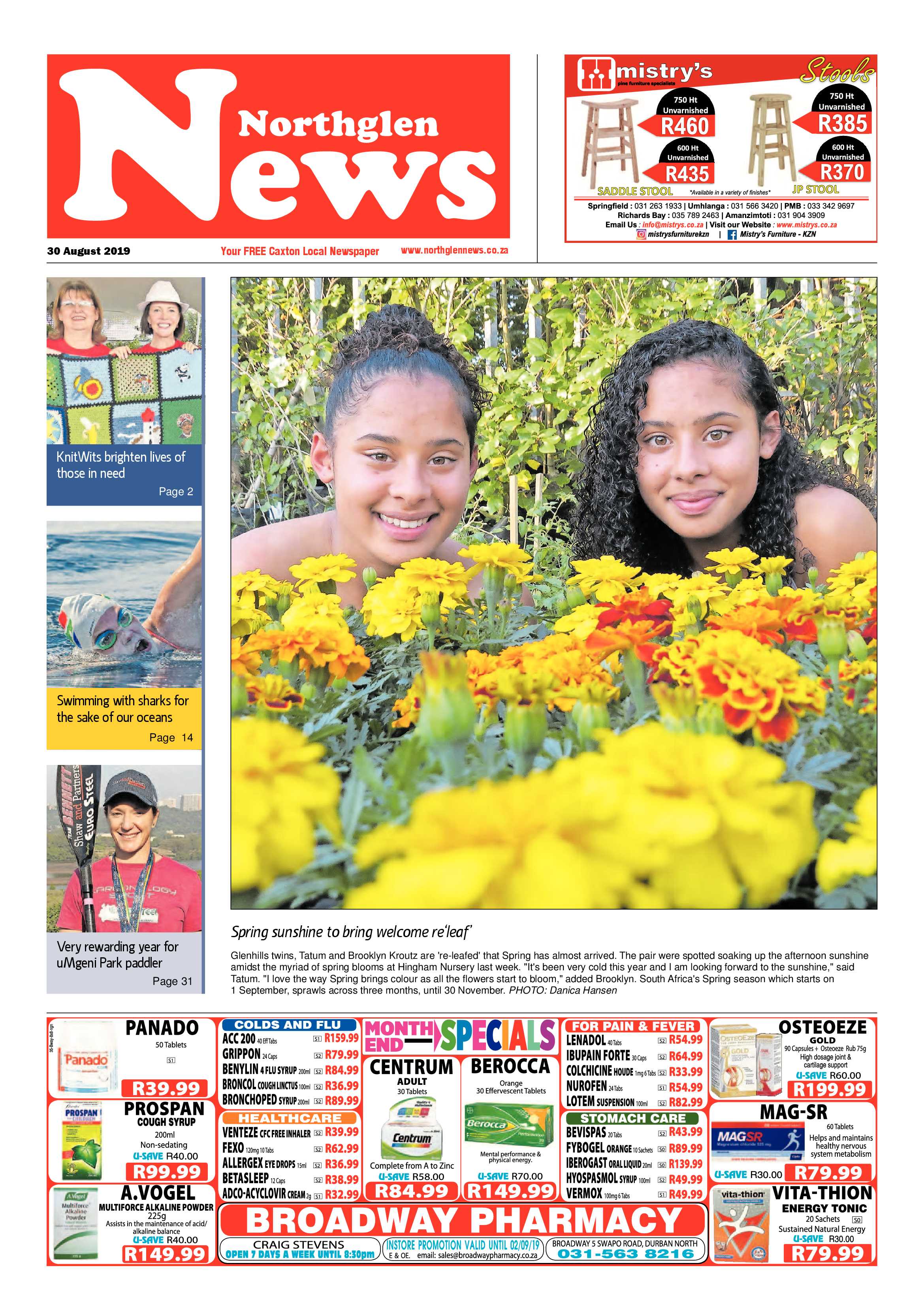 Northglen News 30 August 2019 page 1
