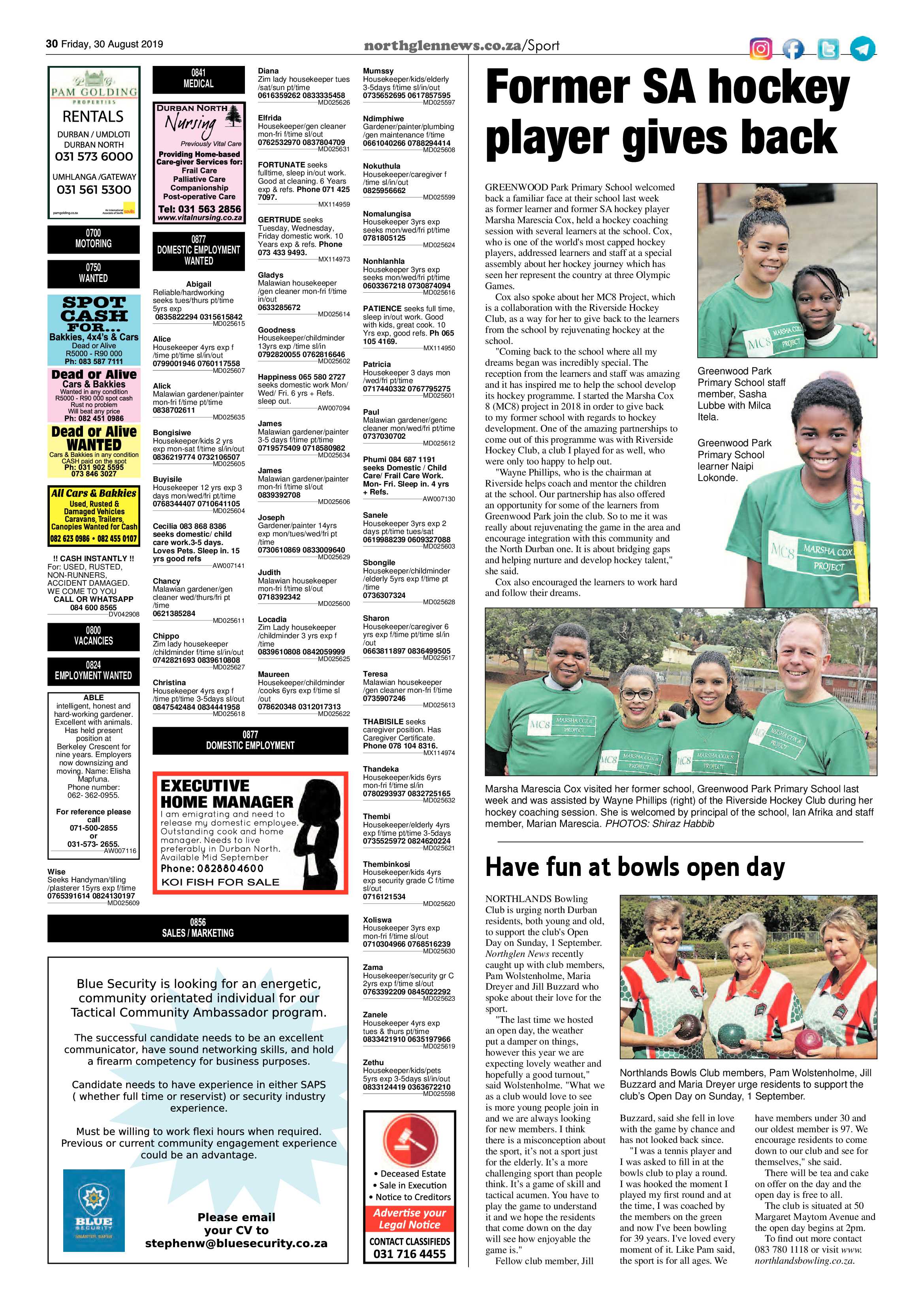 Northglen News 30 August 2019 page 30