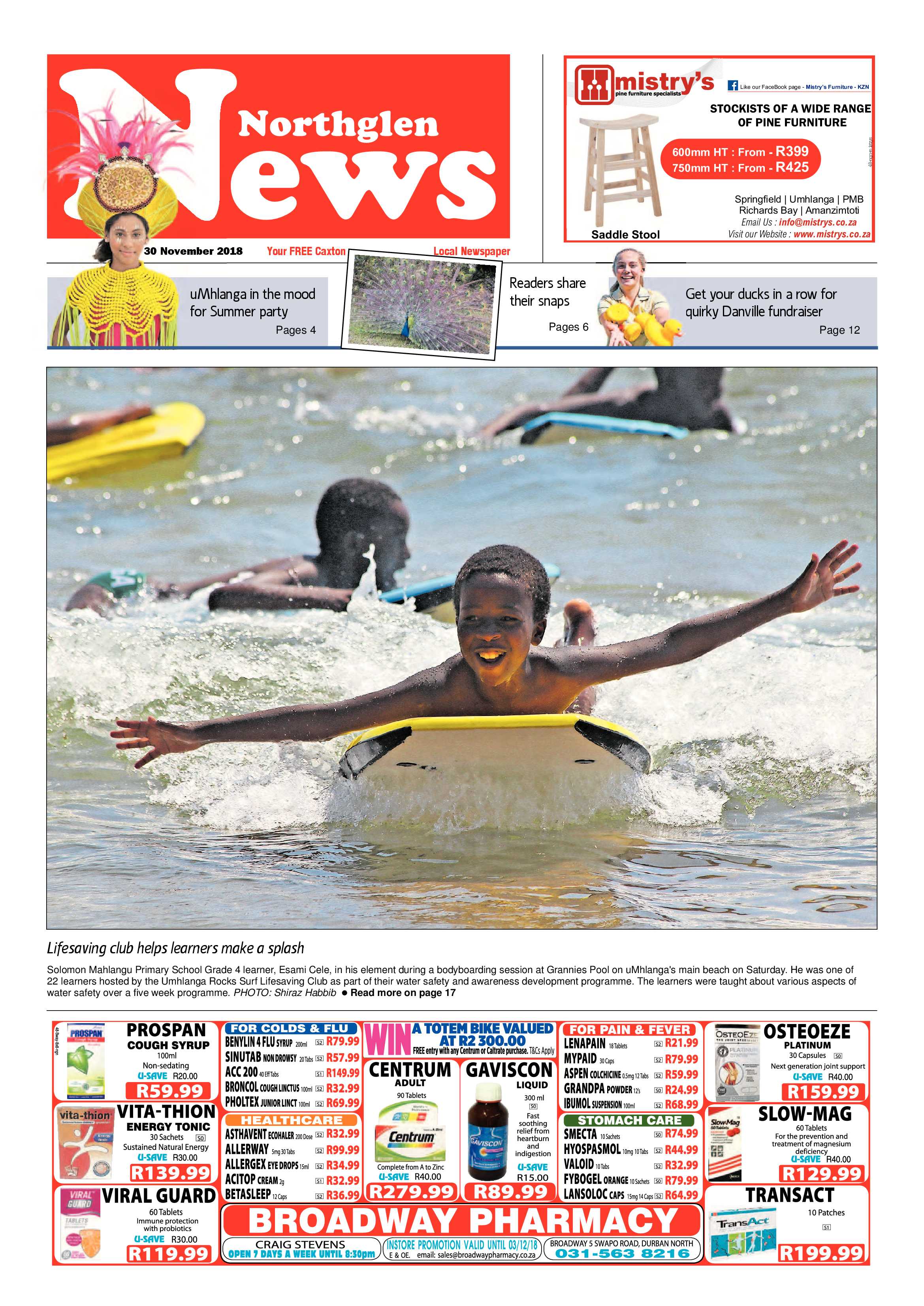 Northglen News 30 November 2018 page 1