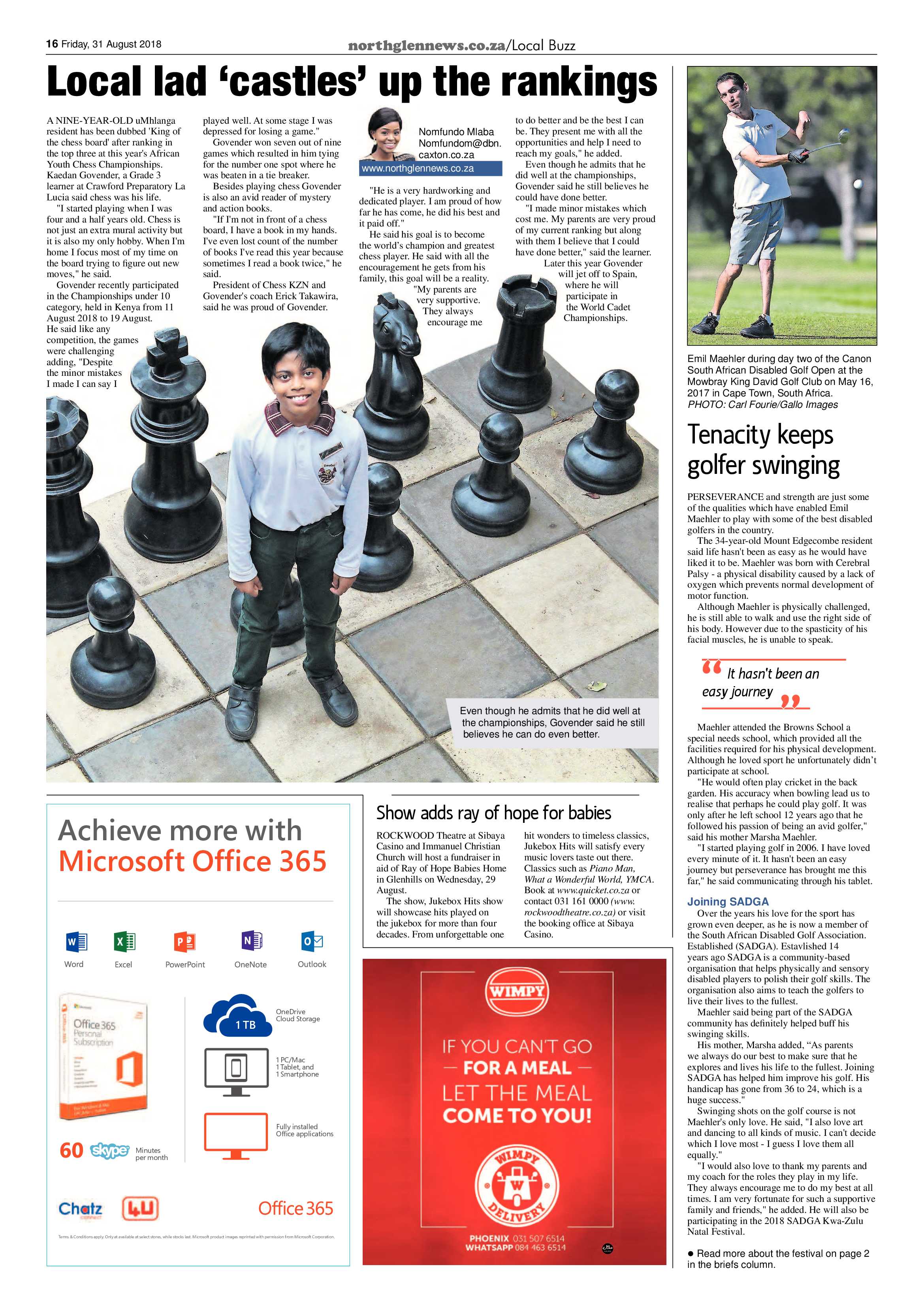 Northglen News 31 August 2018 page 16