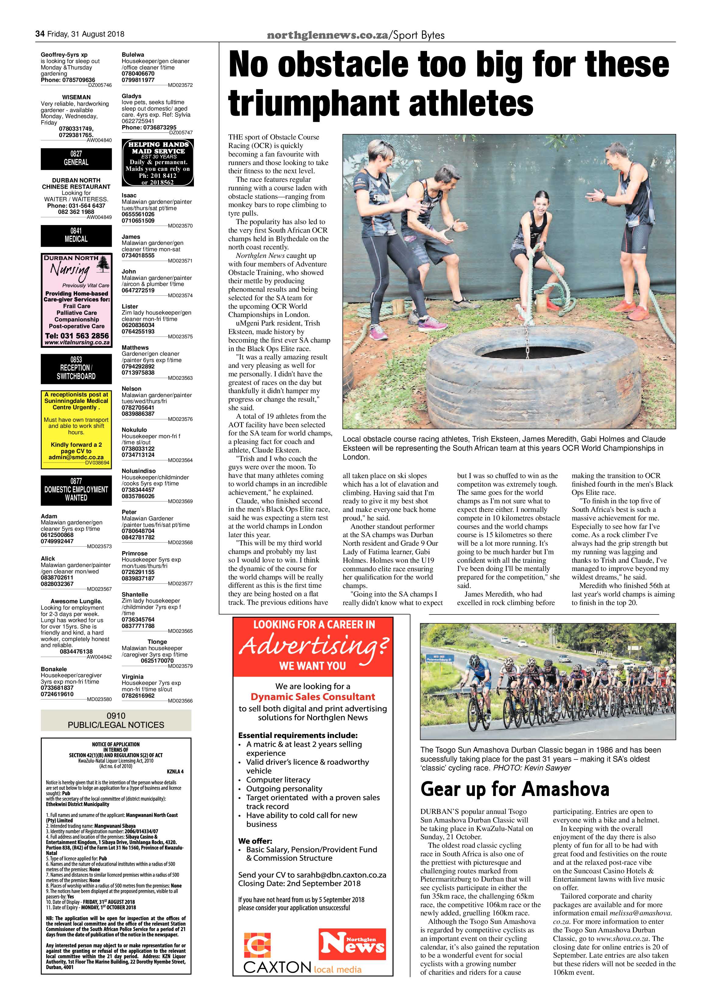 Northglen News 31 August 2018 page 34