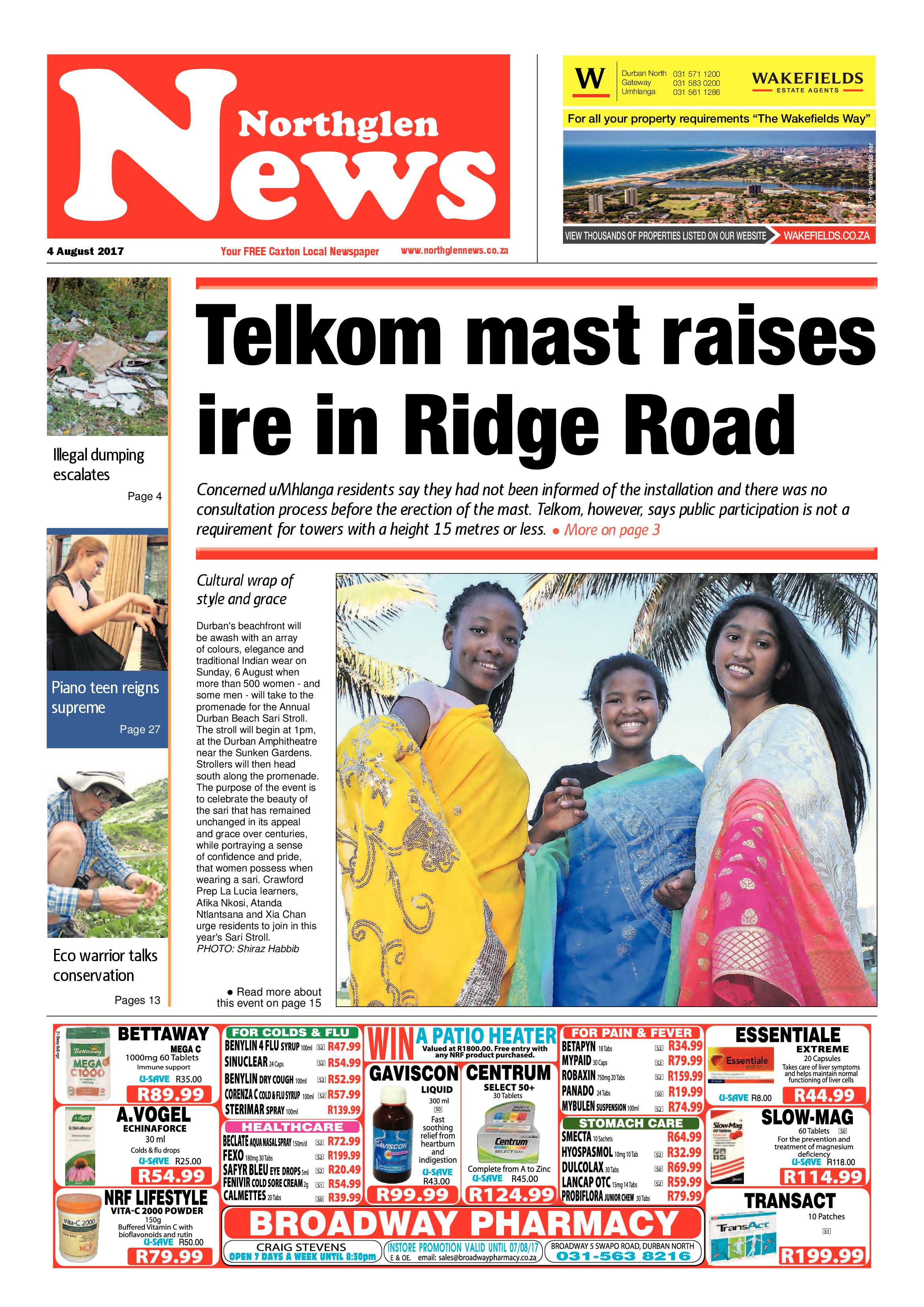 Northglen News 4 August 2017 page 1