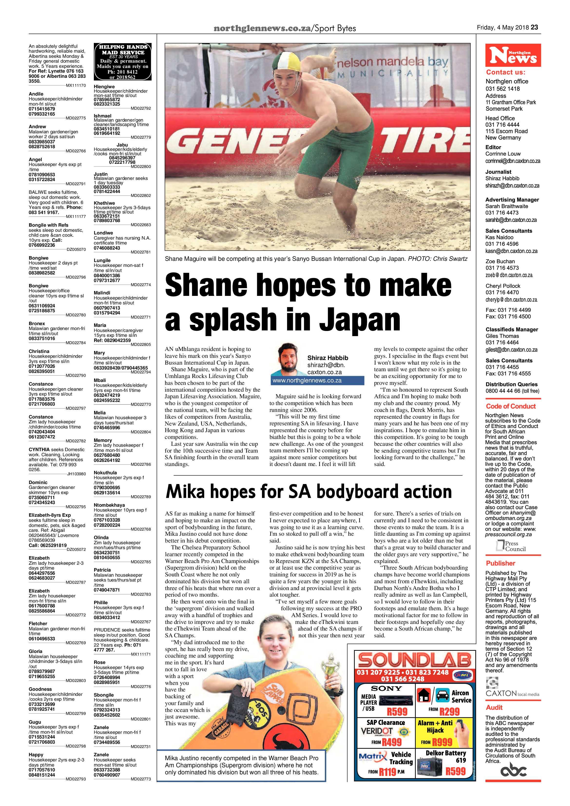 Northglen News 4 May 2018 page 23