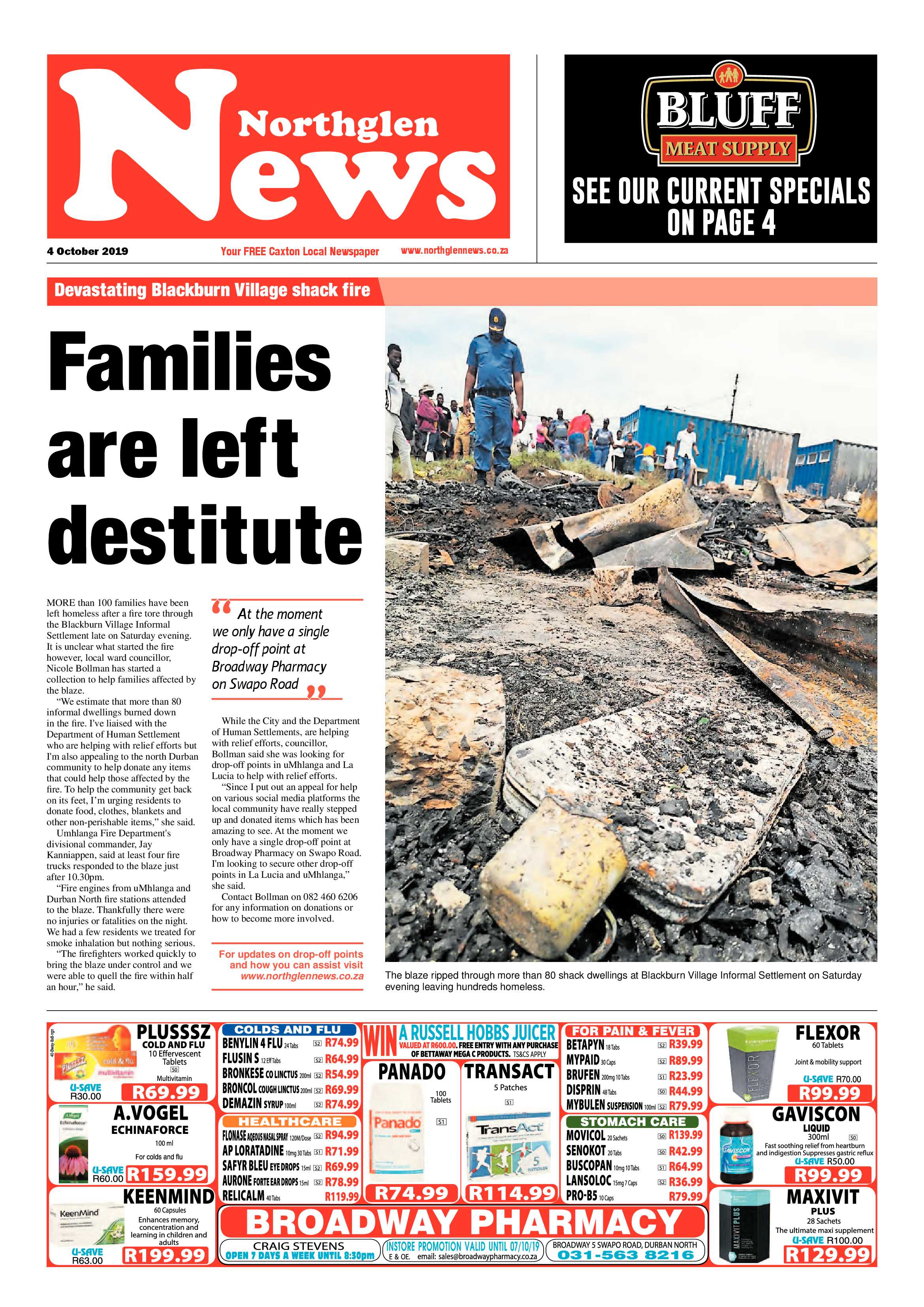 Northglen News 4 October 2019 page 1