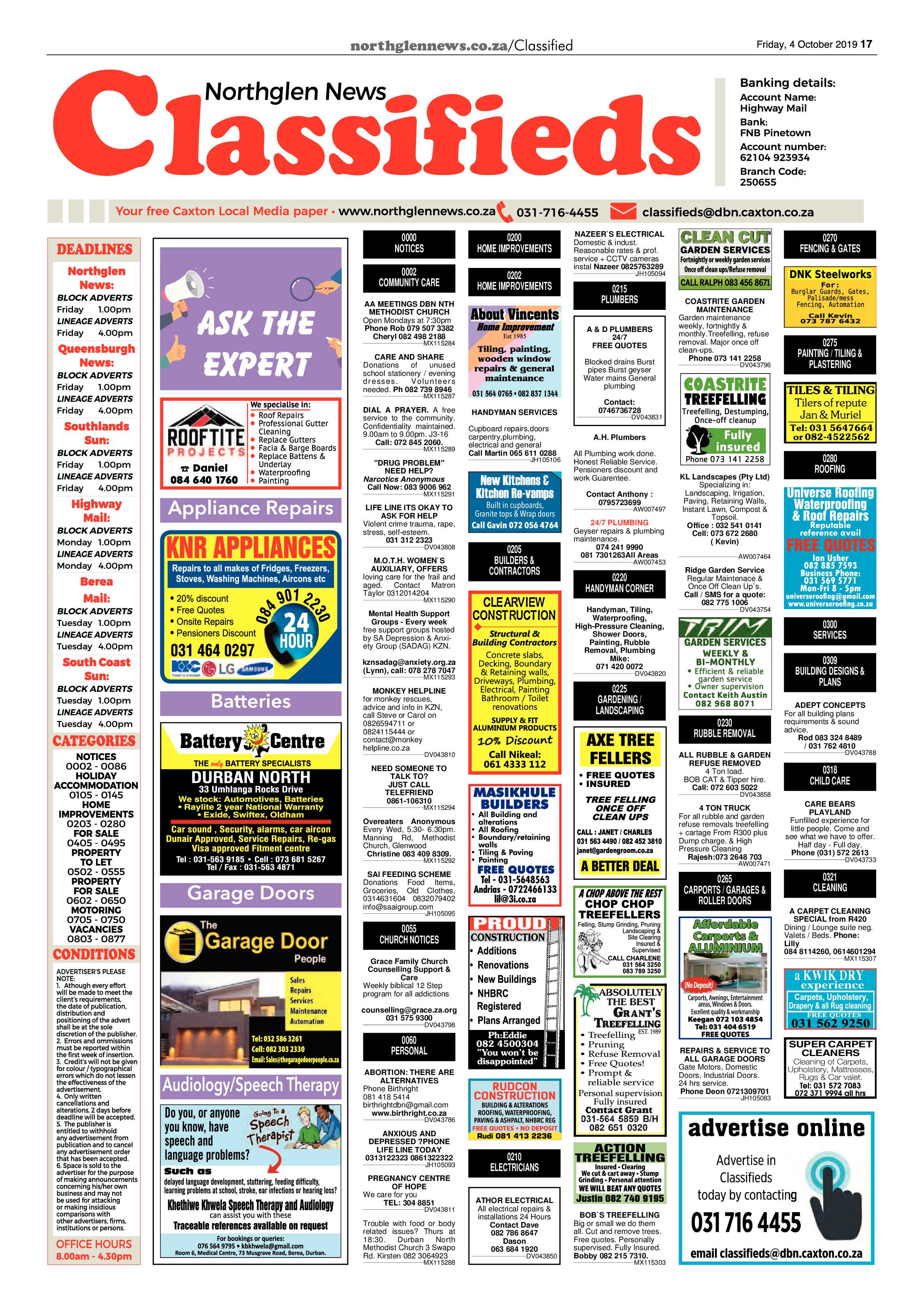 Northglen News 4 October 2019 page 17